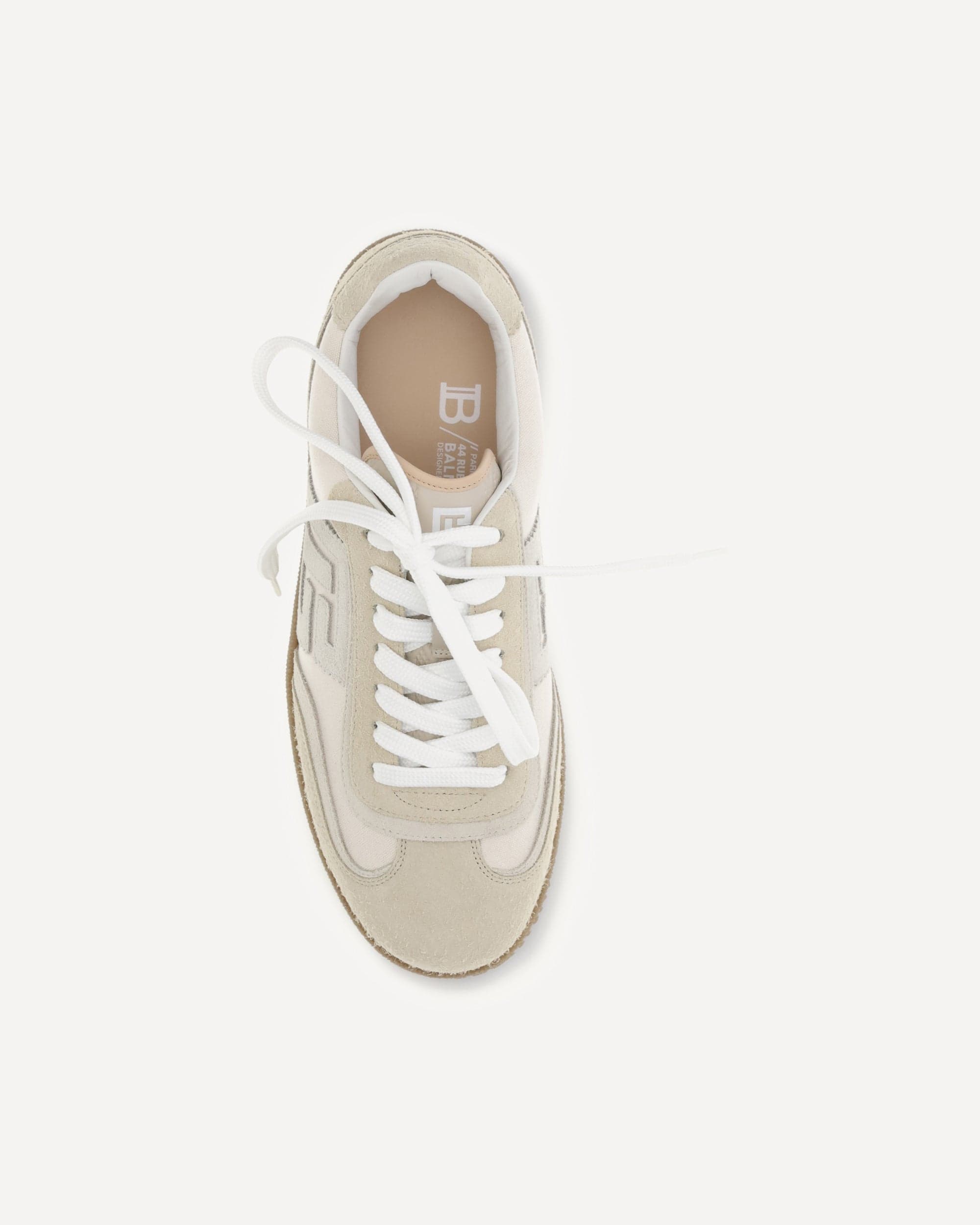 Balmain Swan Deerskin Leather Sneakers