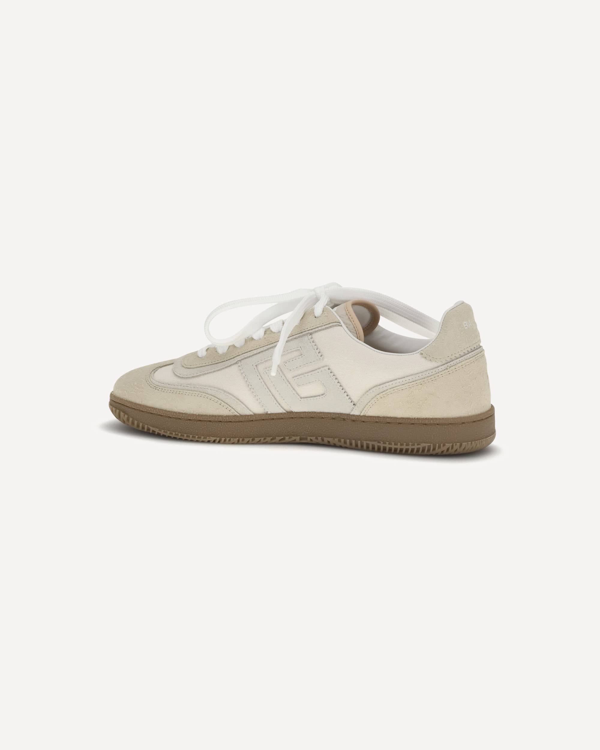 Balmain Swan Deerskin Leather Sneakers