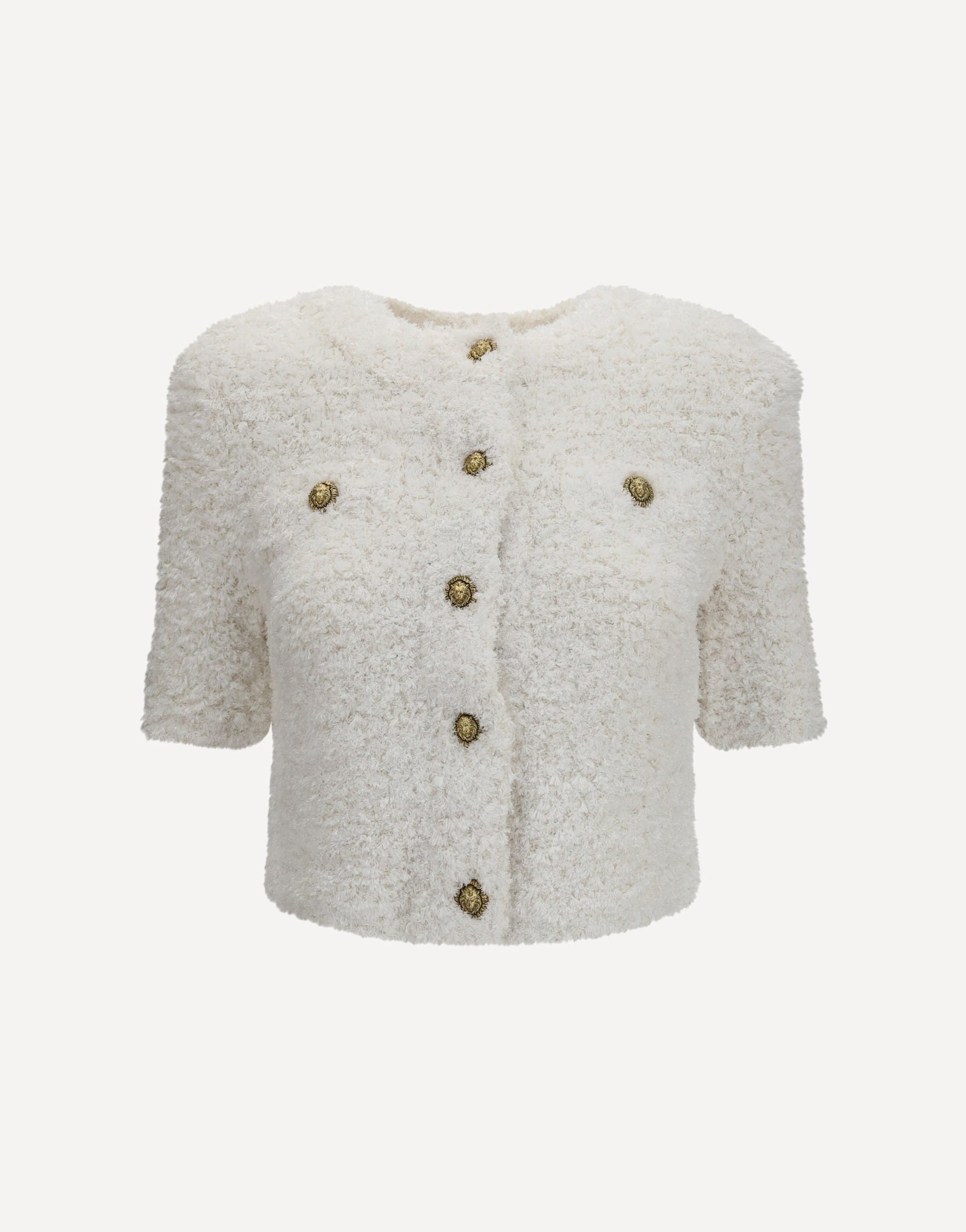 Balmain Tweed Plumetis Cardigan