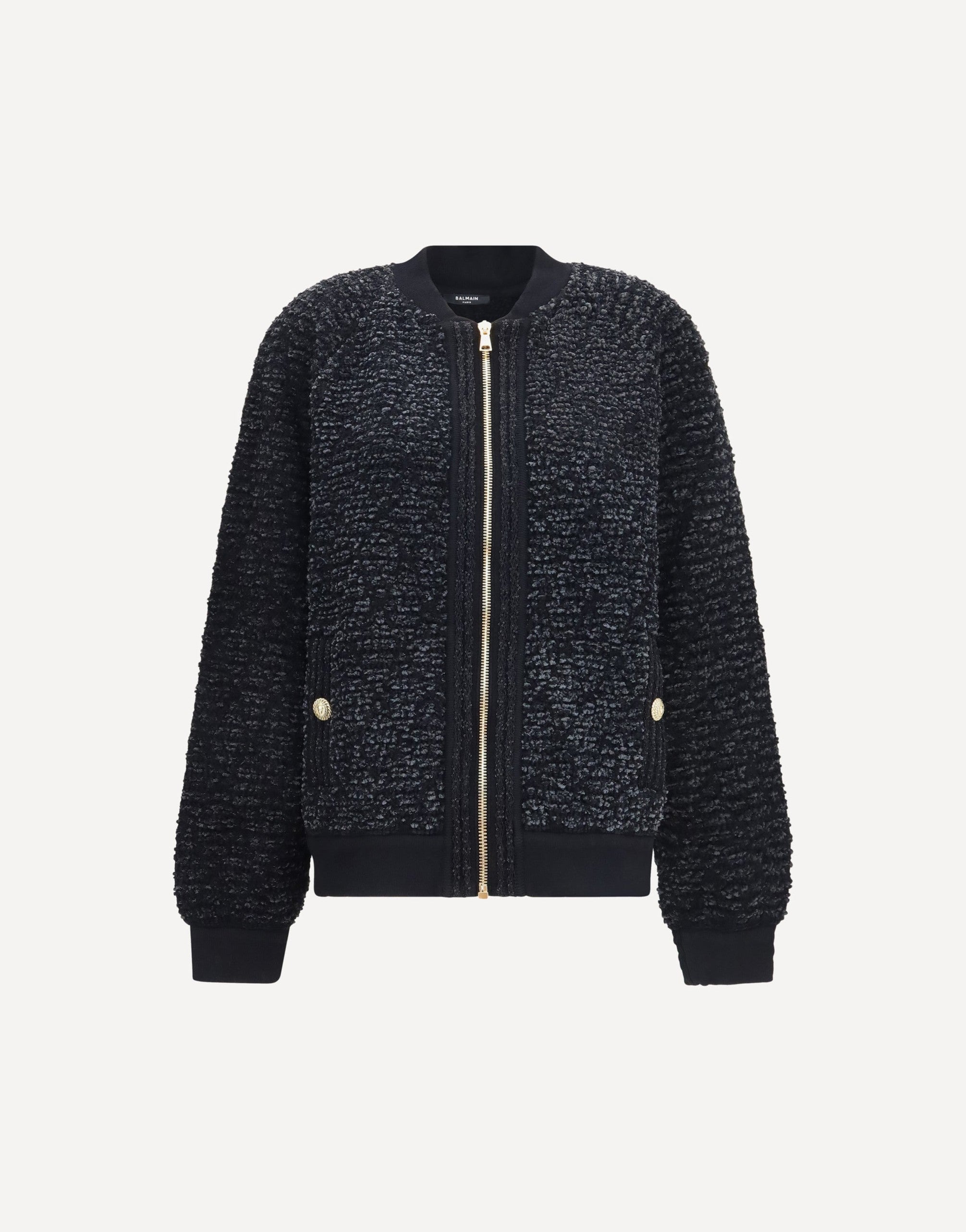 Jaqueta com zíper Balmain com detalhes de lantejoulas