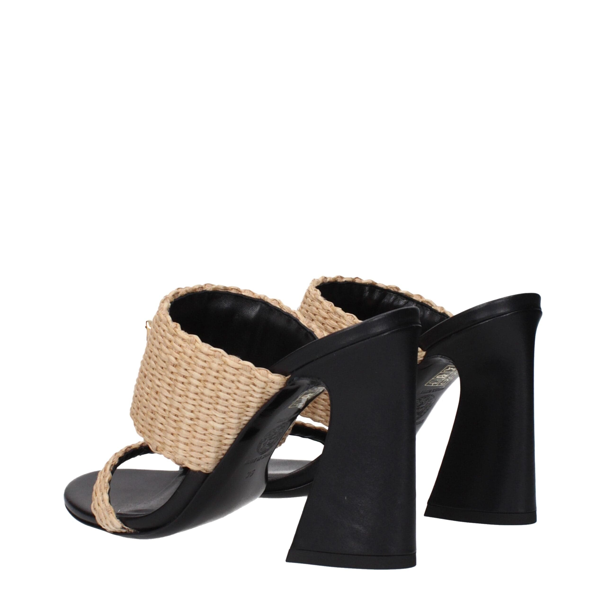 Versace Beige Raffia Platforms