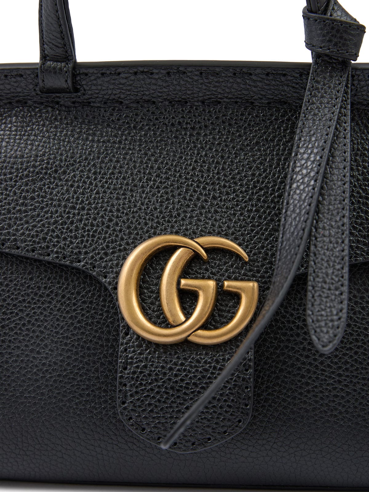 Gucci Schwarze Leder GG Marmont Handtasche