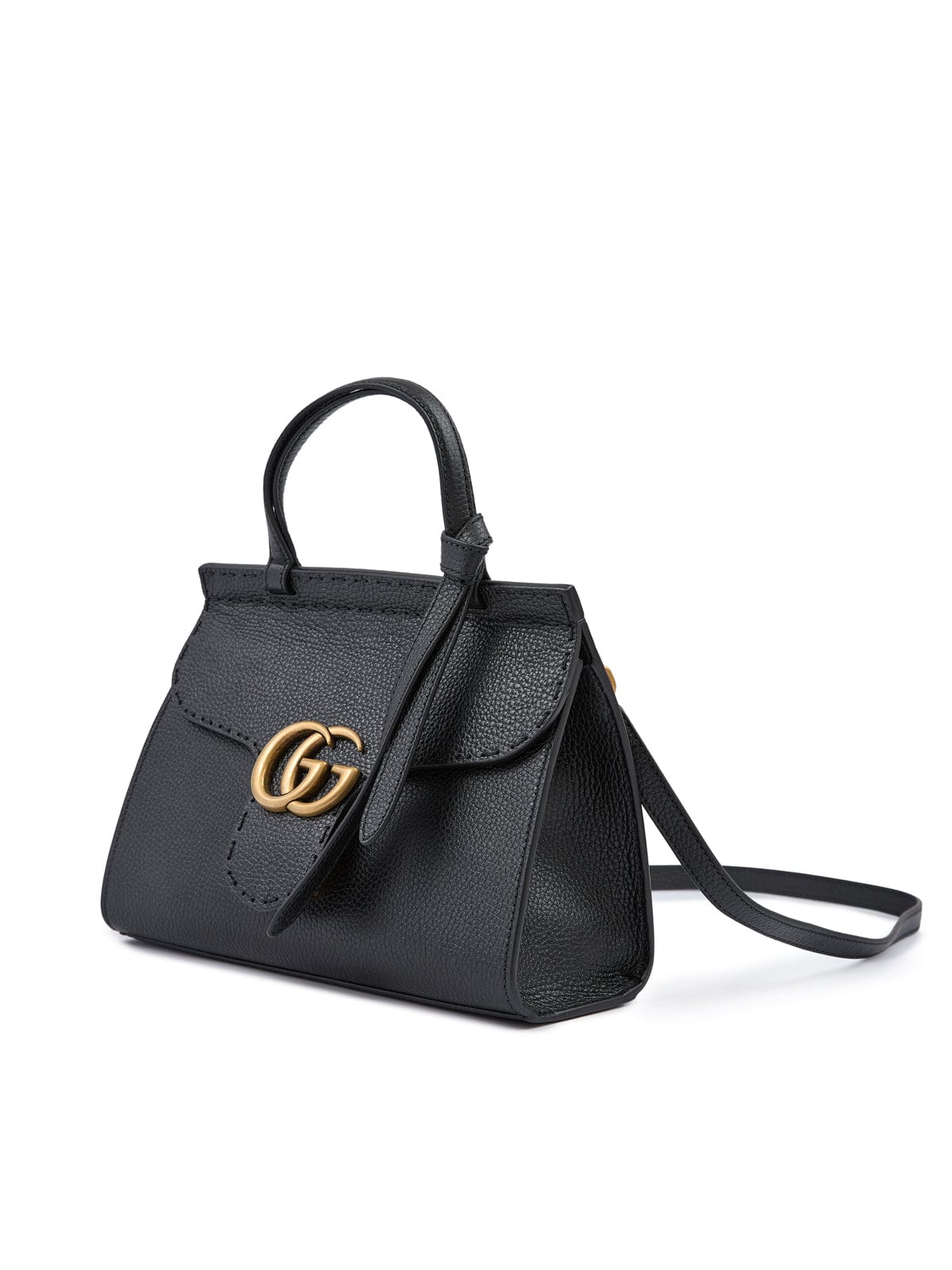 Gucci Schwarze Leder GG Marmont Handtasche