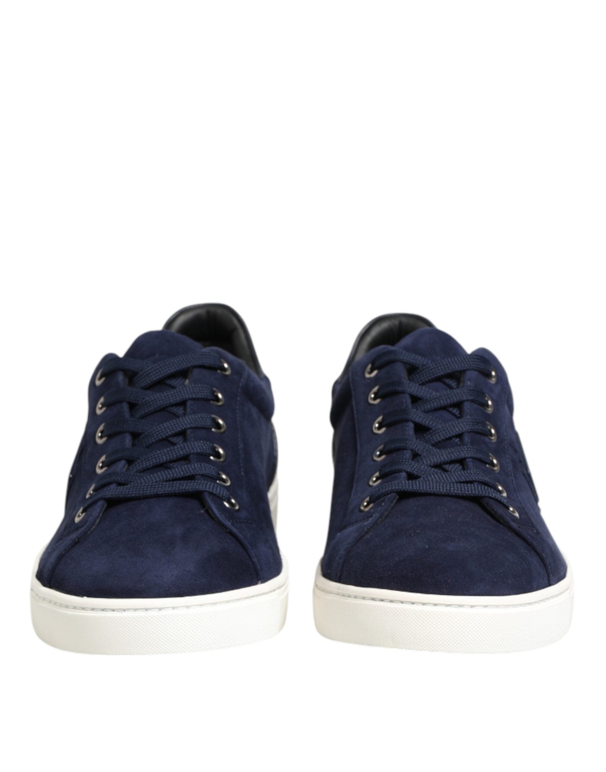 Dolce & Gabbana Blou Leer Suede Lae Top Sneakers Skoene