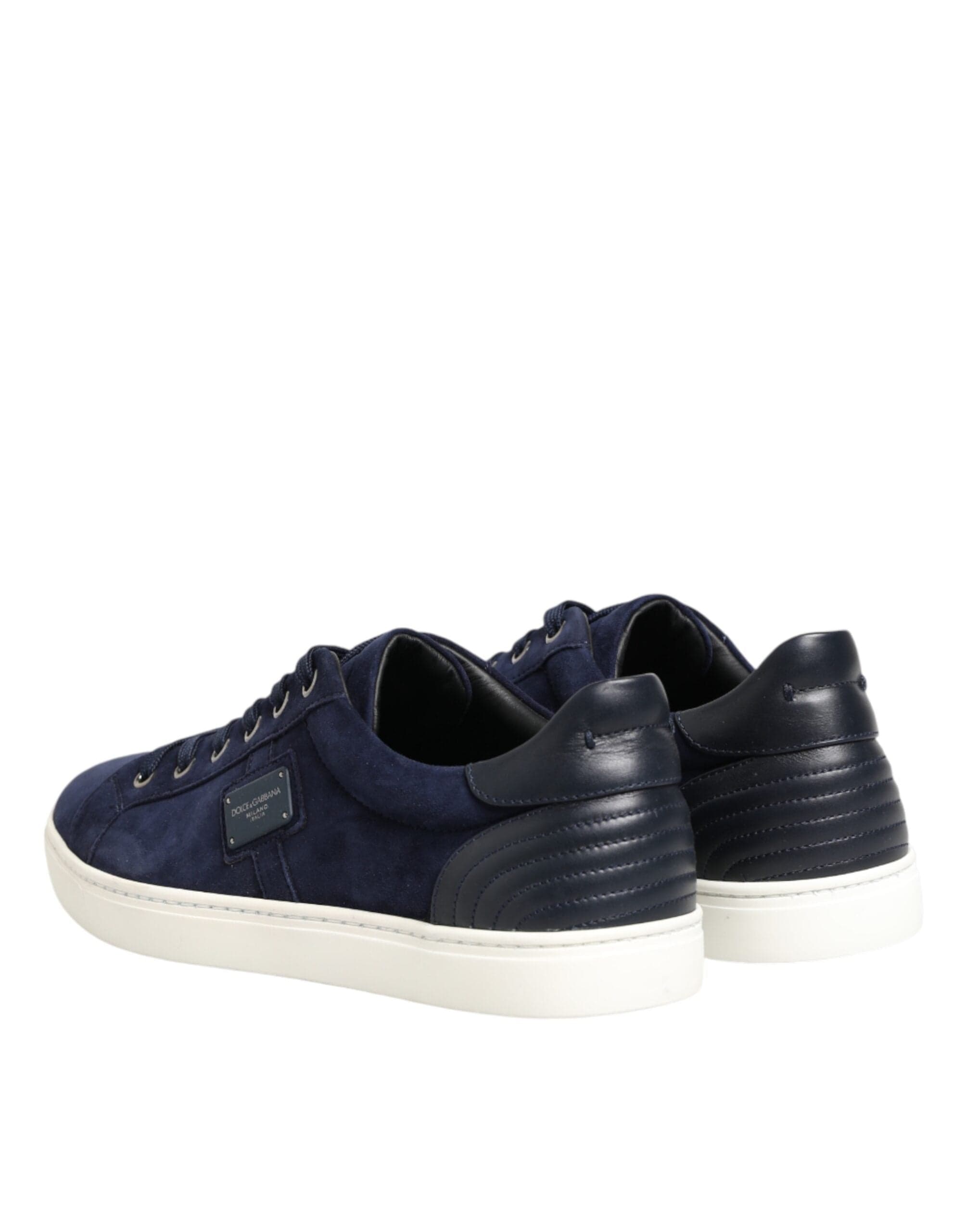 Dolce & Gabbana Blou Leer Suede Lae Top Sneakers Skoene