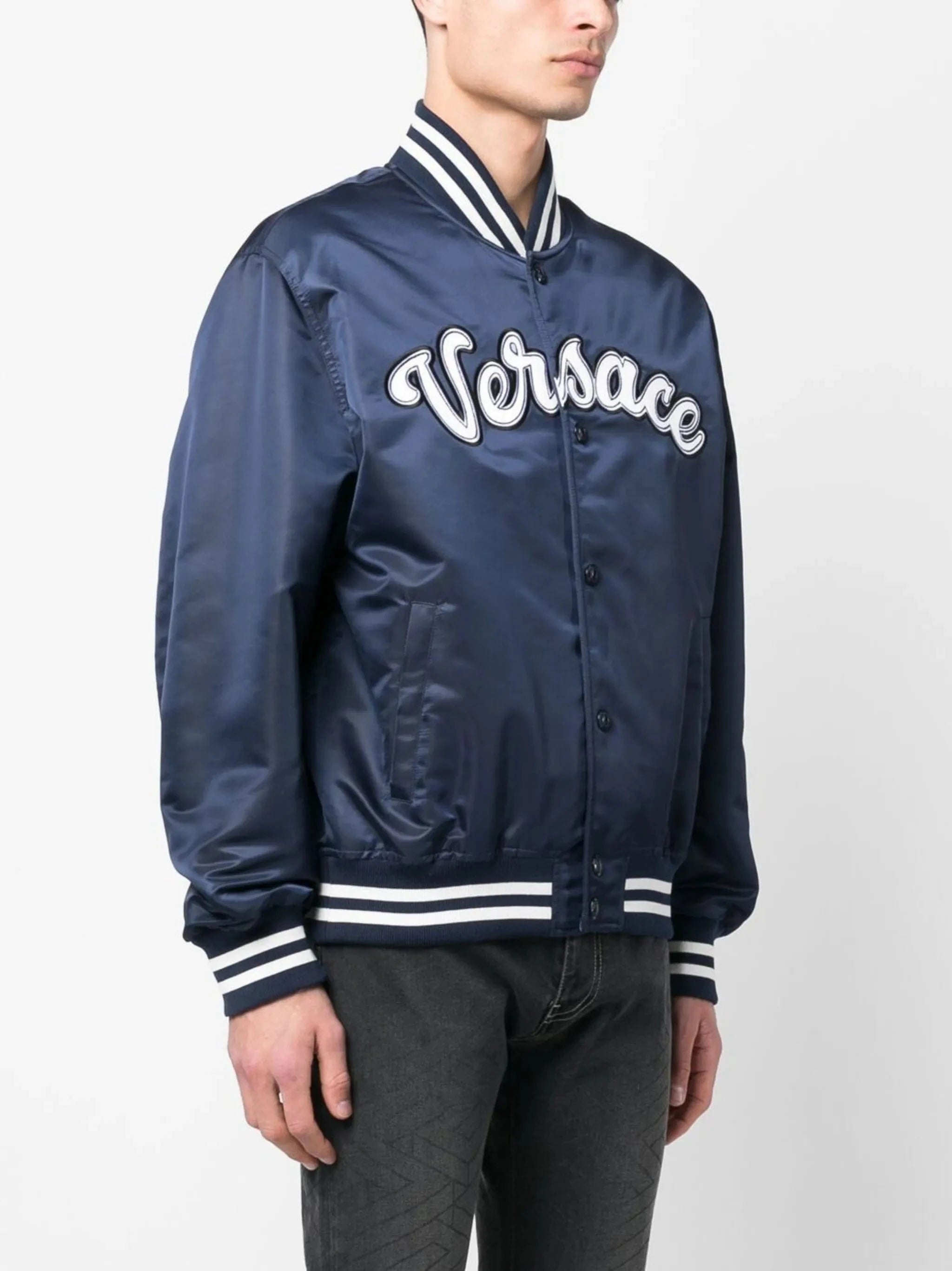 Versace Logo-Appliqué Bomber Jacket