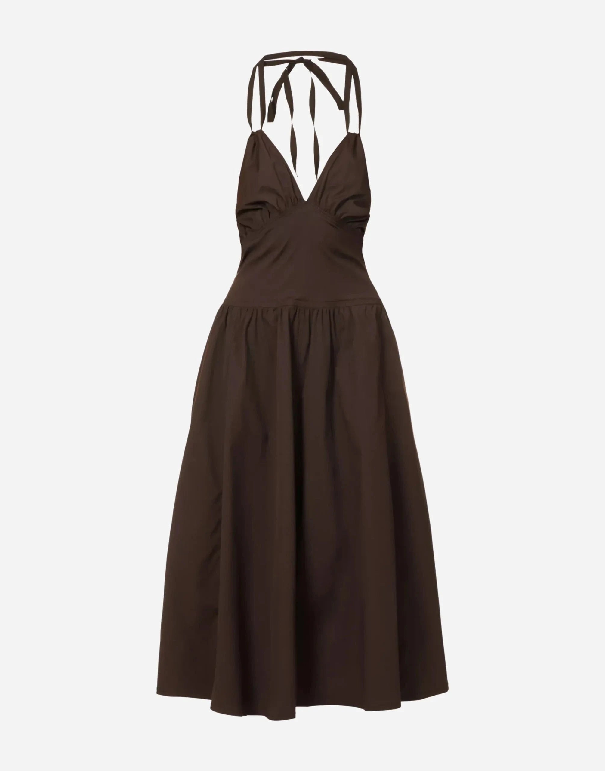 Bottega Veneta Halter-neck A-line Stretch-Cotton Dress