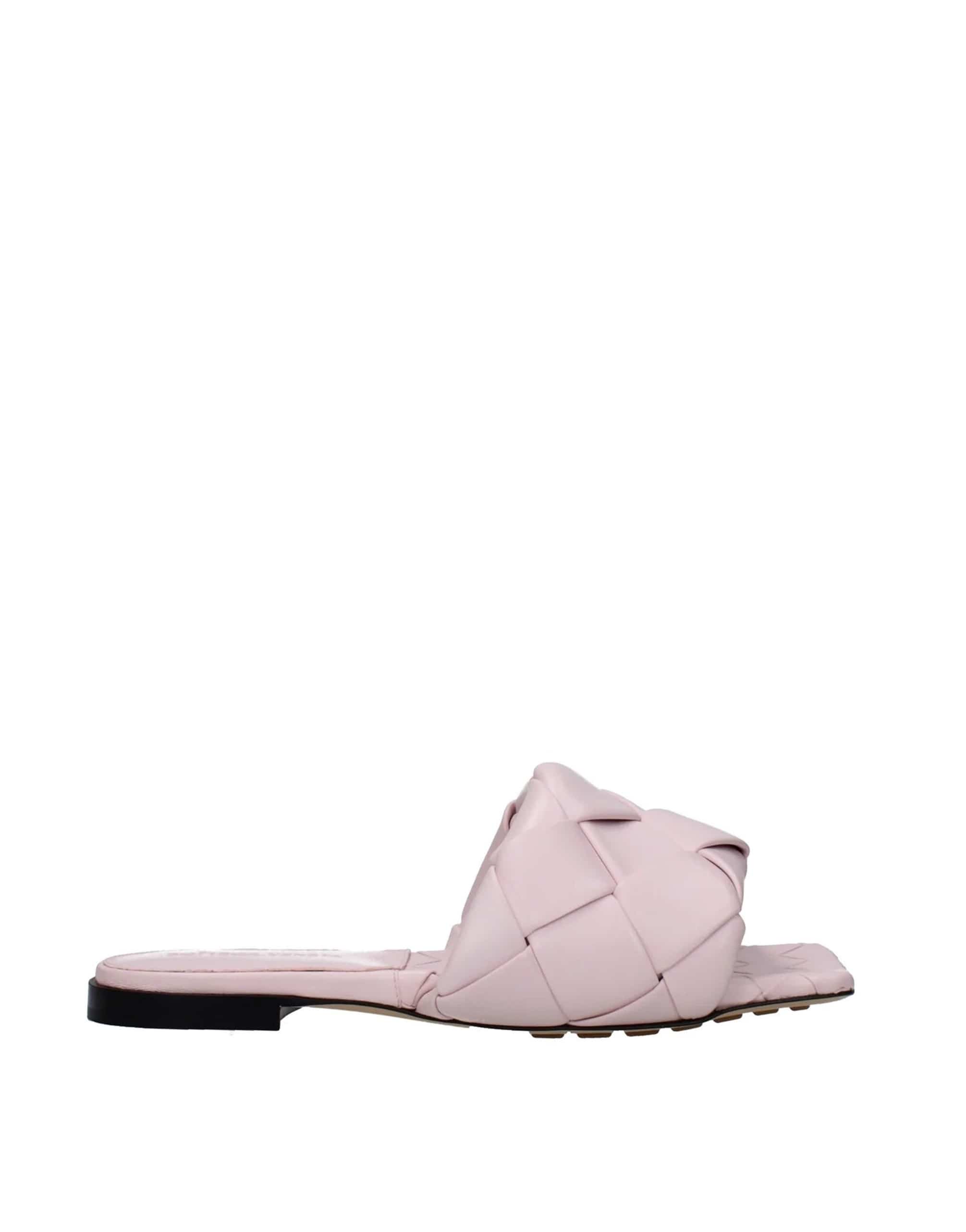 Bottega Veneta Lido Square Toe Calf Leather Slides
