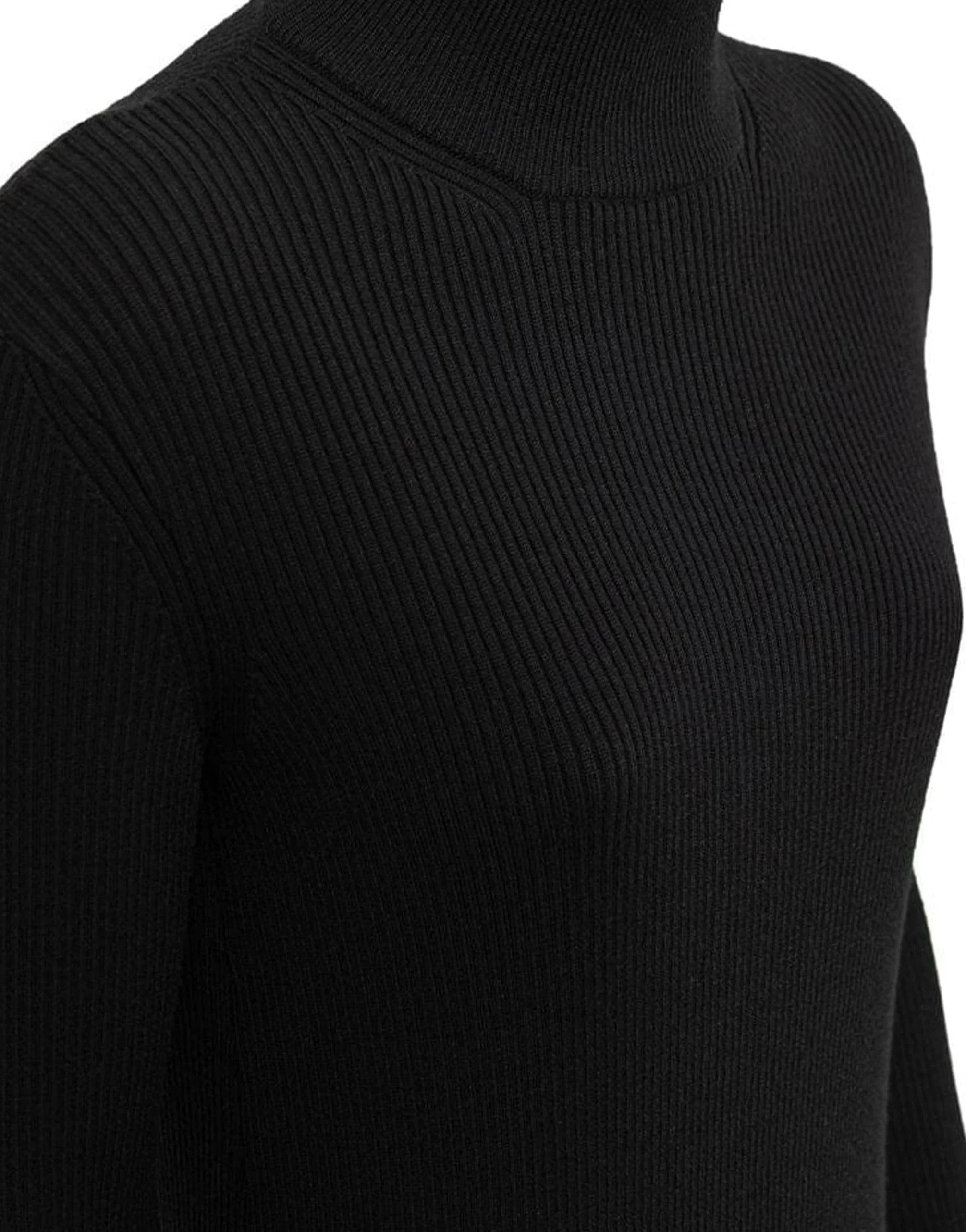 Bottega Veneta Ribbed Flute Sleeve Midi Dress