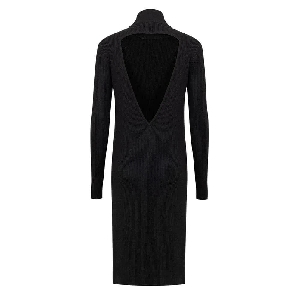 Bottega Veneta Ribbed Flute Sleeve Midi Dress