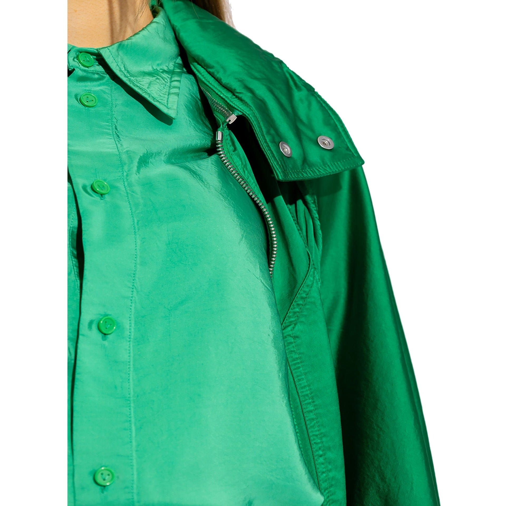 Bottega Veneta Satin Parka With Detachable Hood