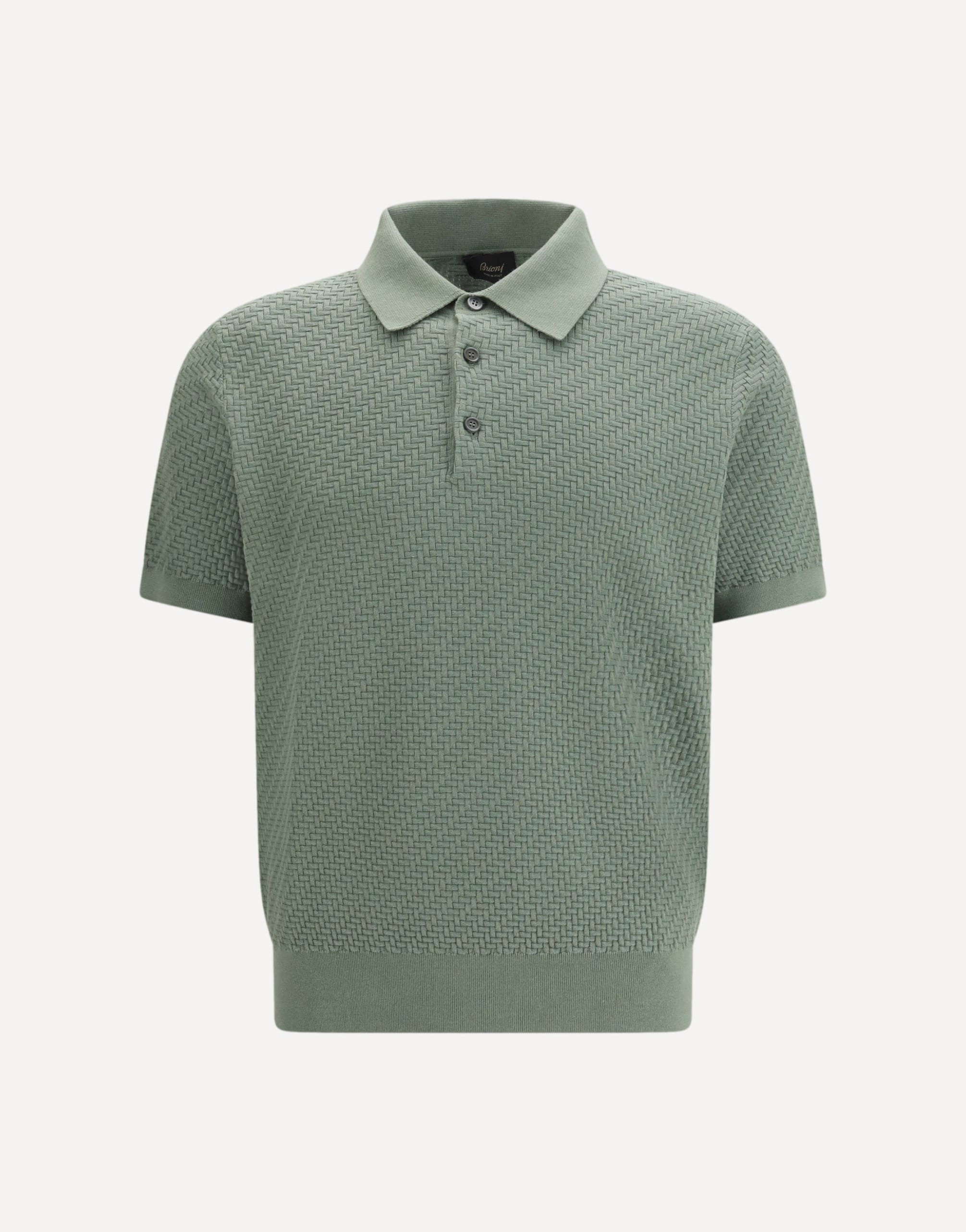 Brioni Polo Shirt With Woven Pattern