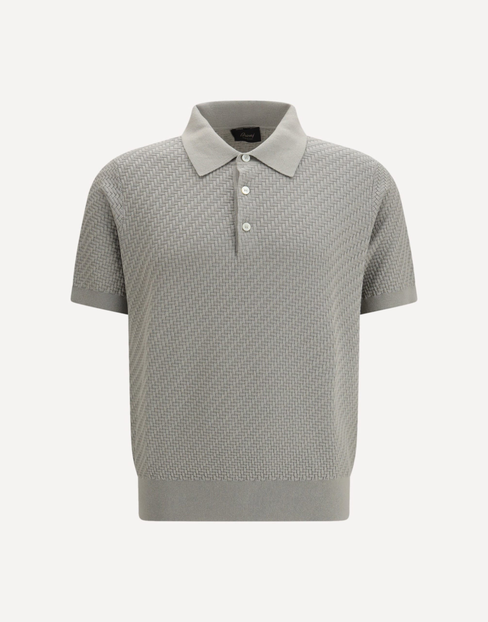 Brioni Polo Shirt With Woven Pattern