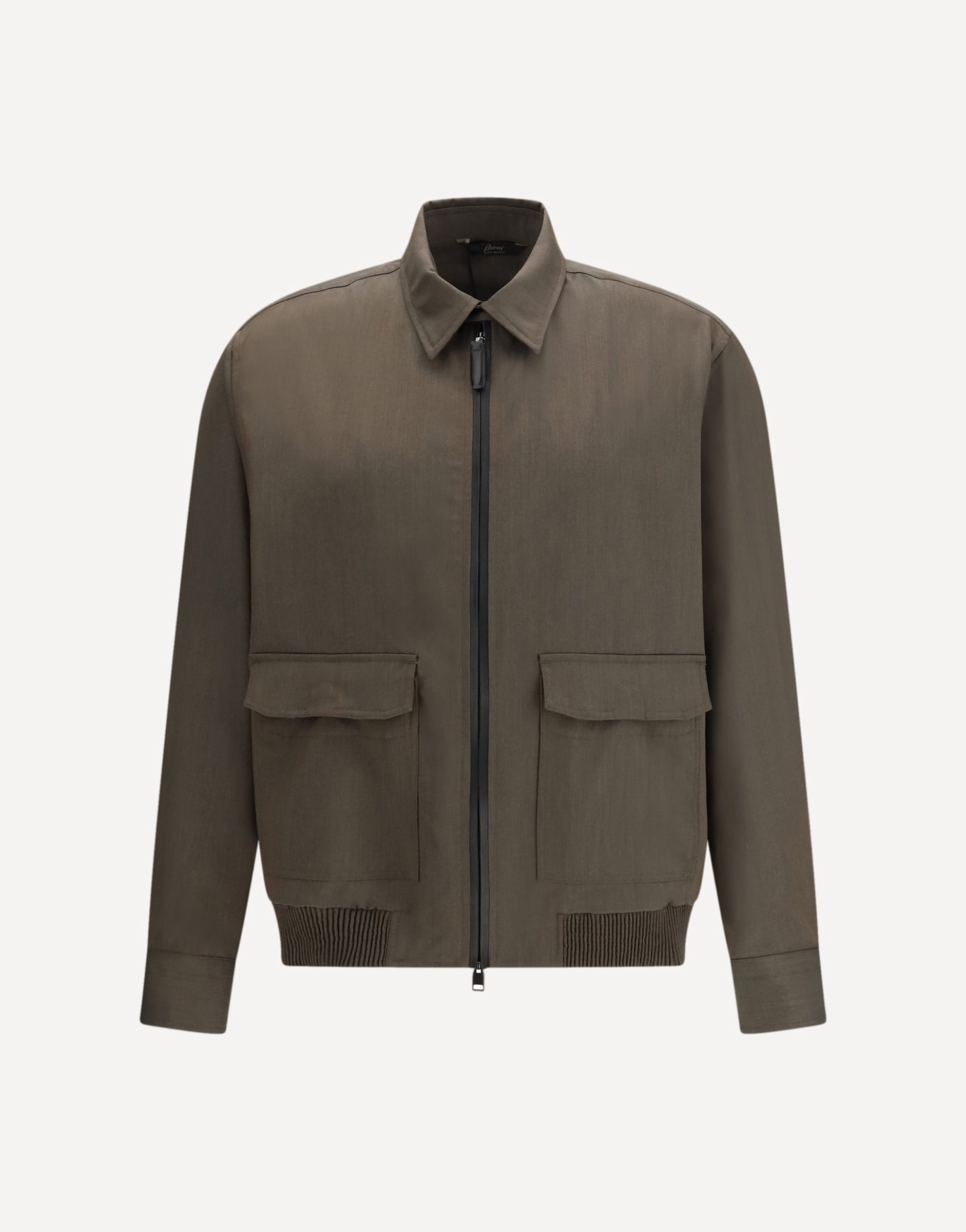 Brioni Wool Jacket With Double-Slider Zipper