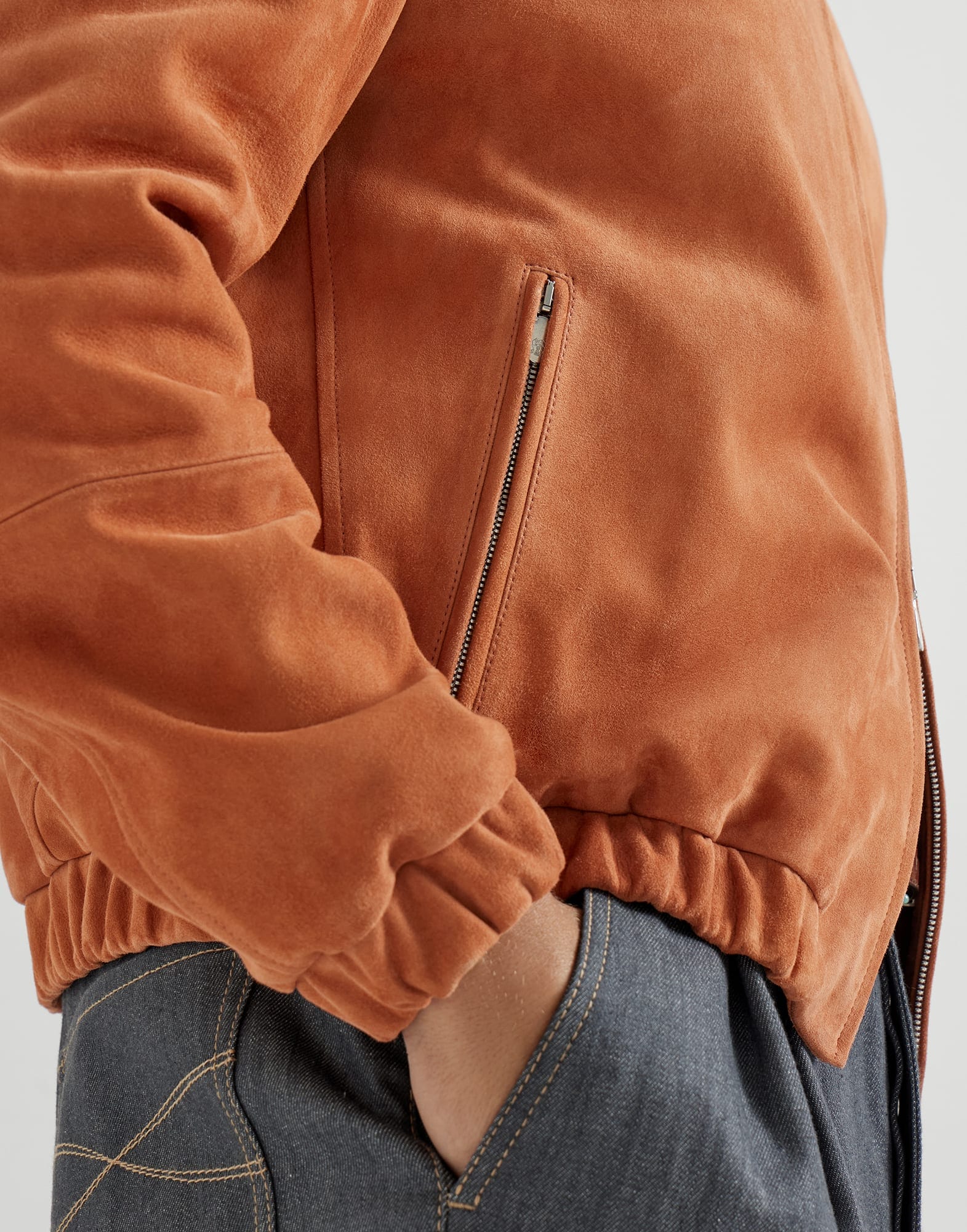 Brunello Cucinelli Apricot Country Suede Jacket