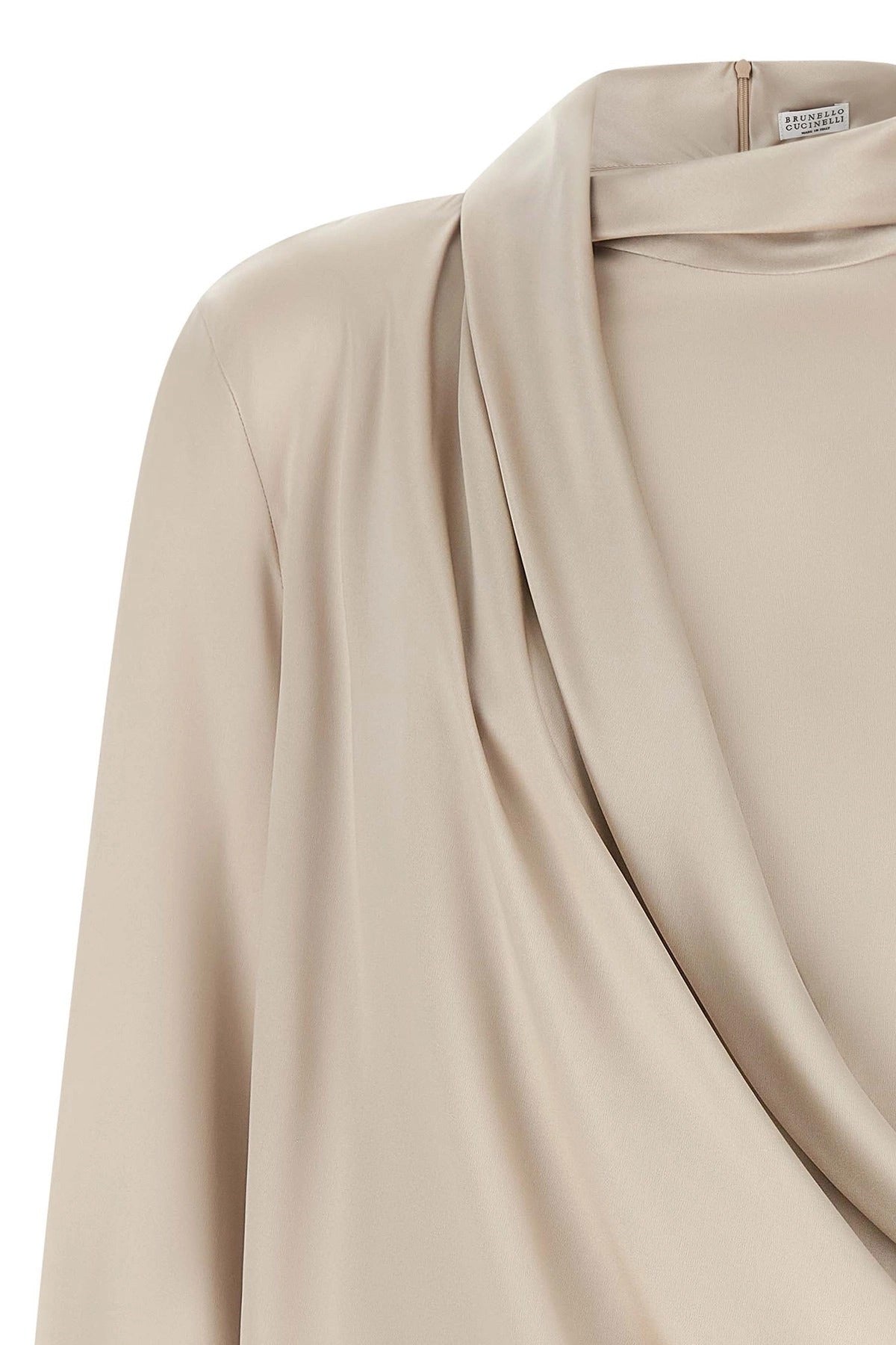 بلوزة غير متماثلة منسدلة من Brunello Cucinelli