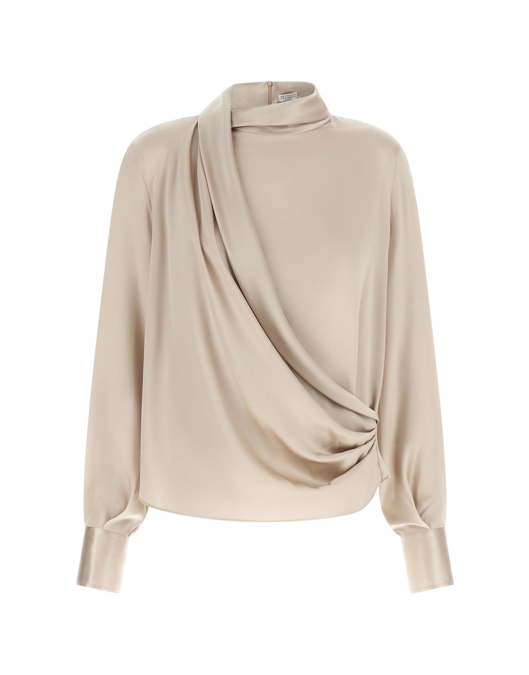 Brunello Cucinelli Asymmetric Draped Blouse