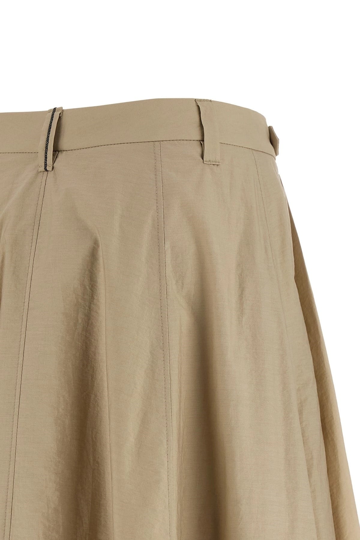 Brunello Cucinelli Brunello Cucinelli Beige Cotton Flared Skirt