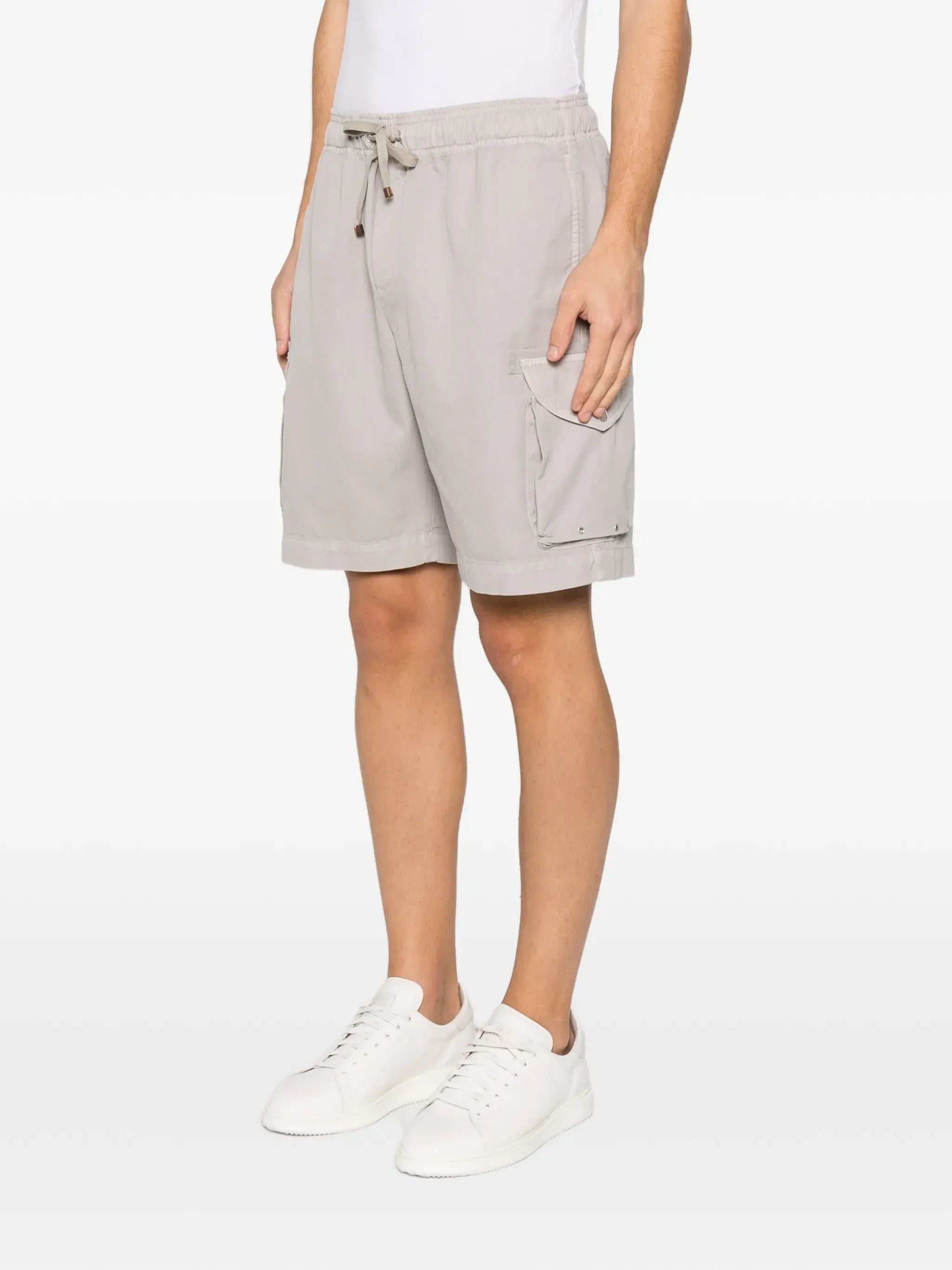 Brunello Cucinelli Beige Drawstring-Fastening Cargo Shorts