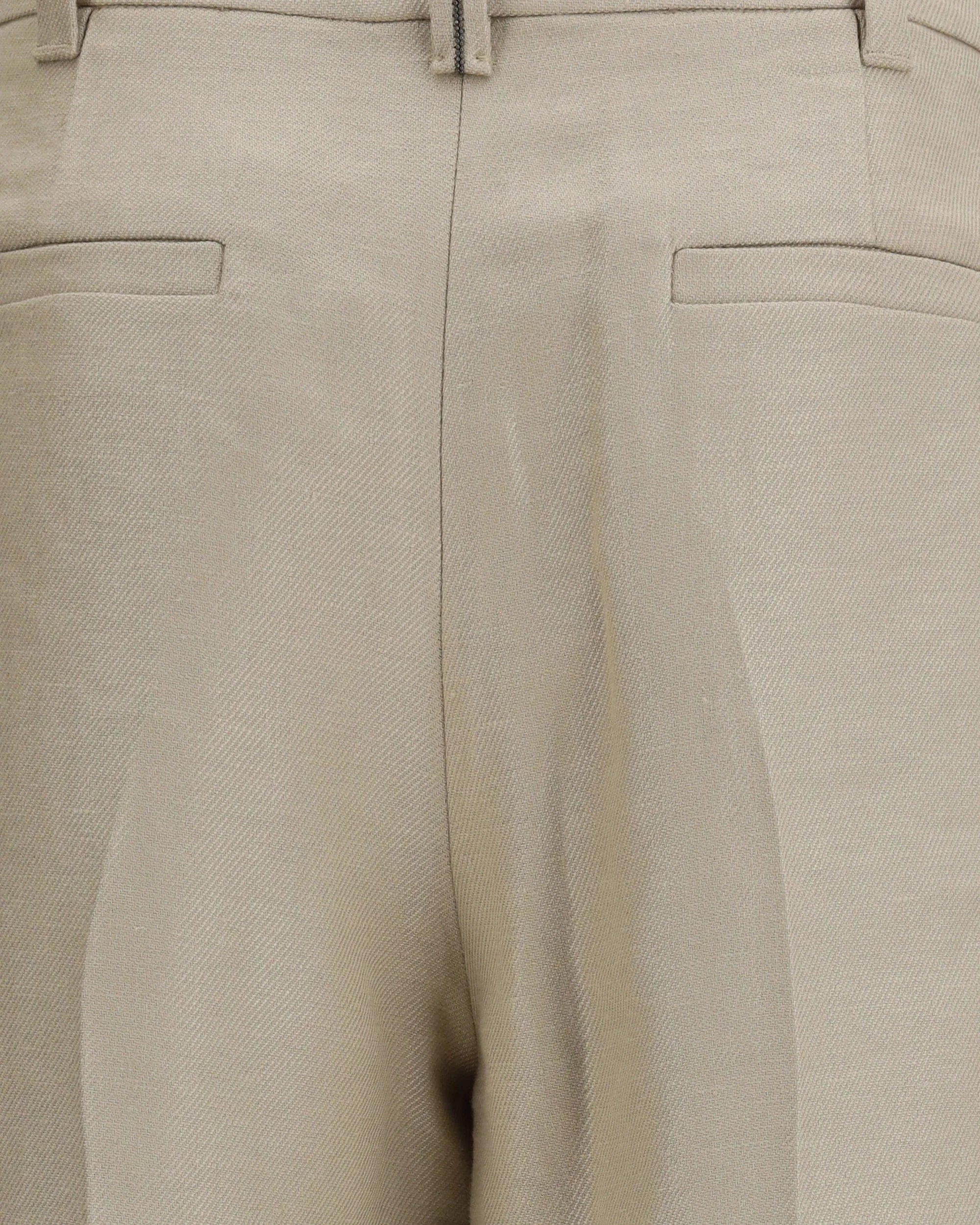 Brunello Cucinelli Beige Linen Trousers