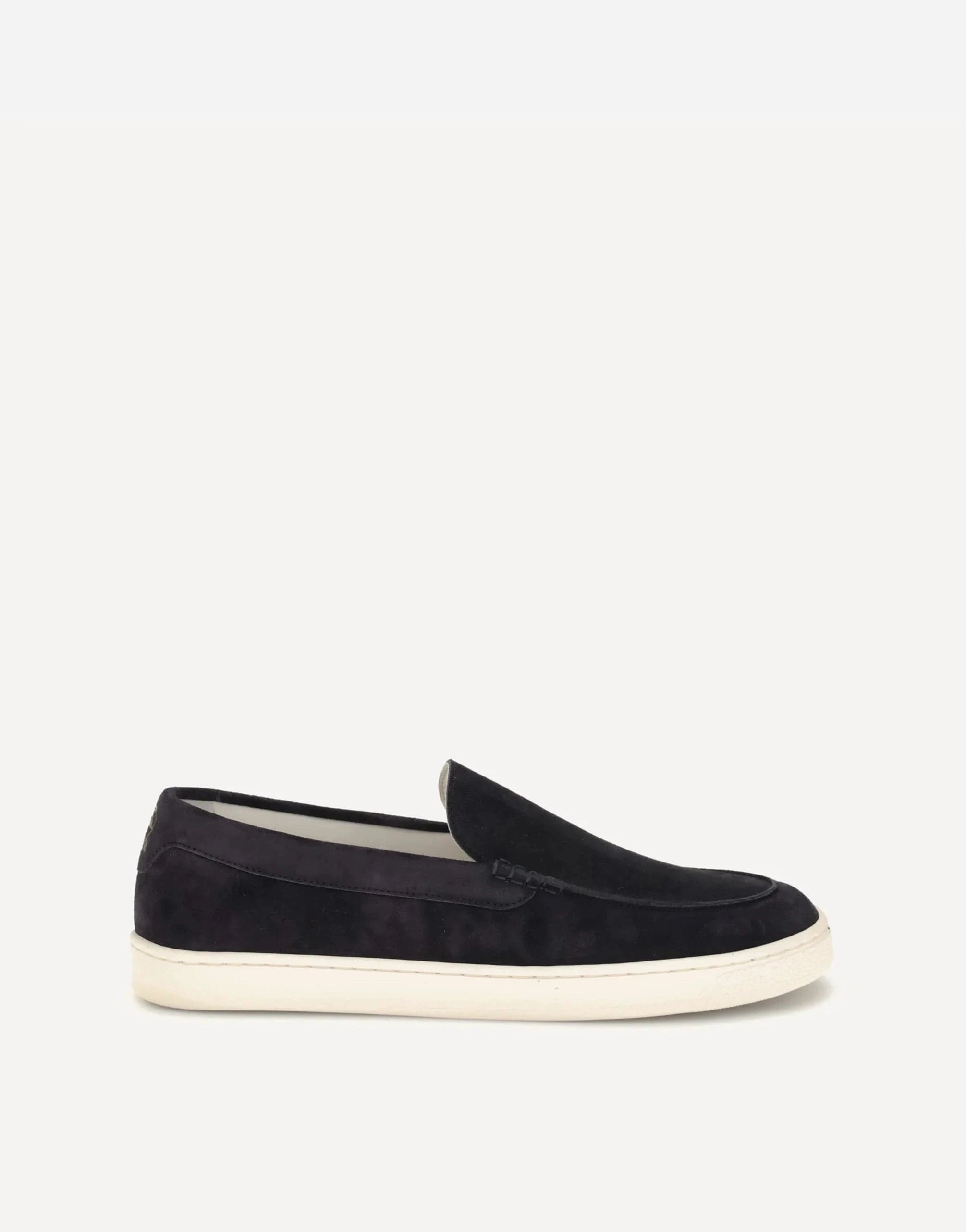 Brunello Cucinelli Black Chevron-Effect Suede Loafers