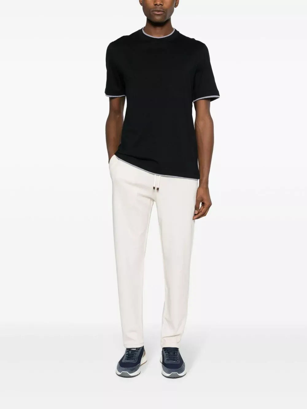 Brunello Cucinelli Black Cotton Jersey Crew Neck T-Shirt - alternate view