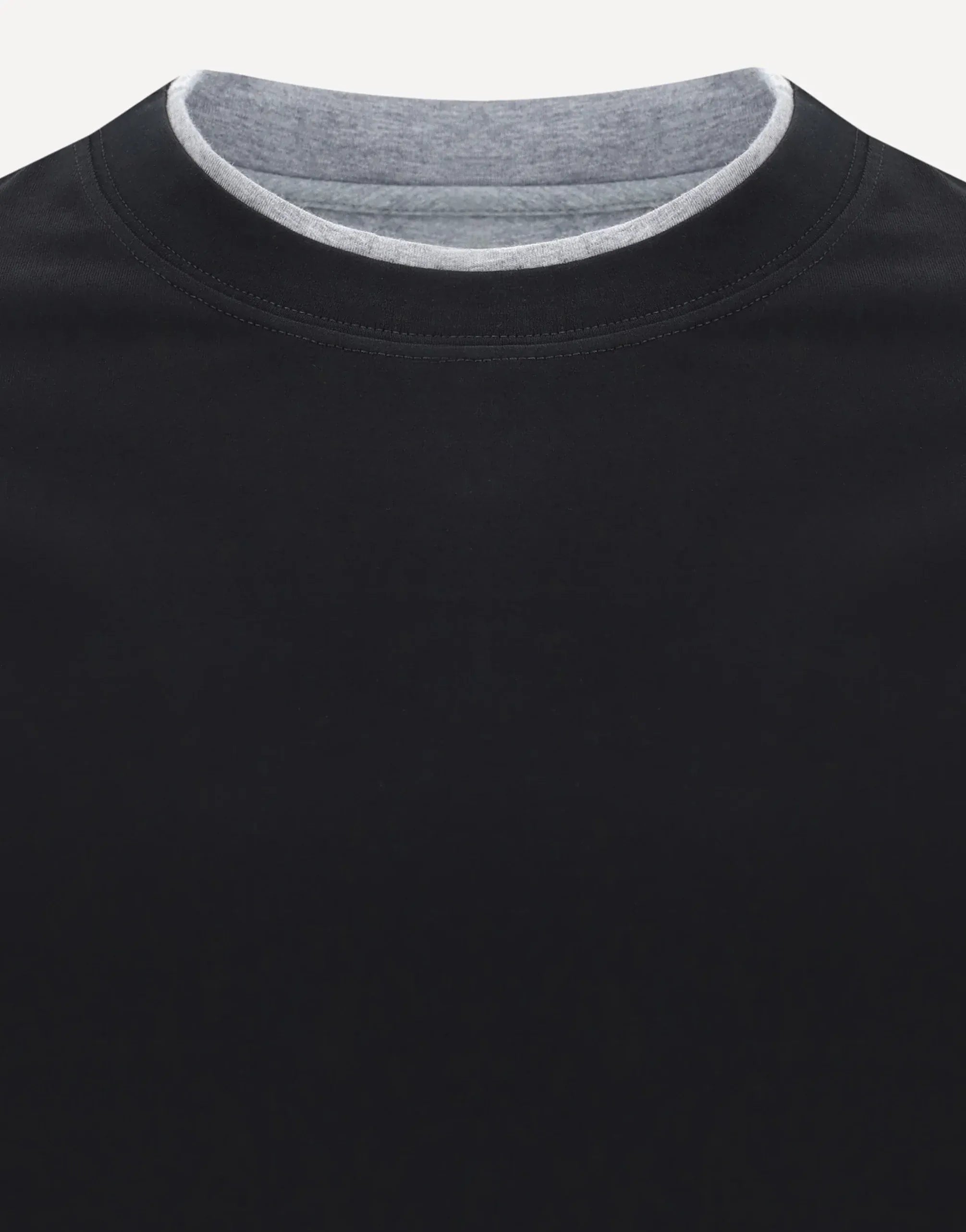 Brunello Cucinelli Black Cotton Jersey Crew Neck T-Shirt