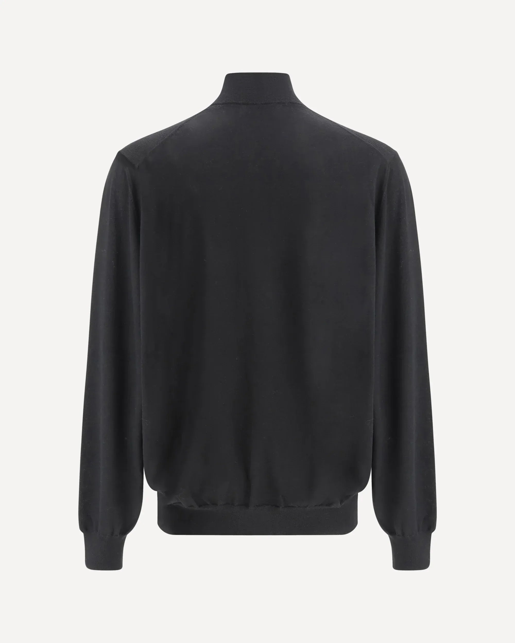 Brunello Cucinelli เสื้อคาร์ดิแกนถักซิปหน้าขนแกะสีดำ