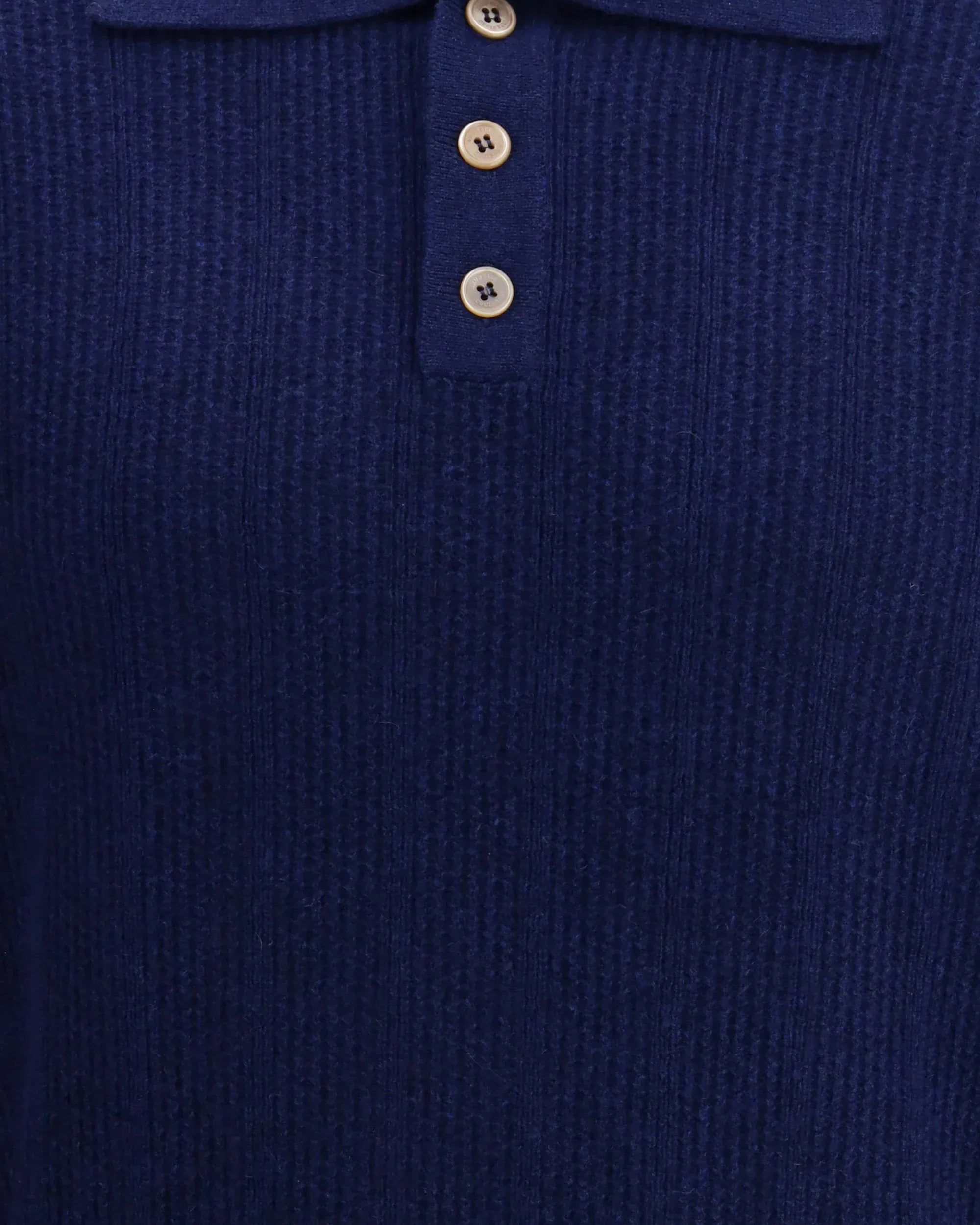 Brunello Cucinelli Blue Cashmere Long-Sleeve Polo Shirt