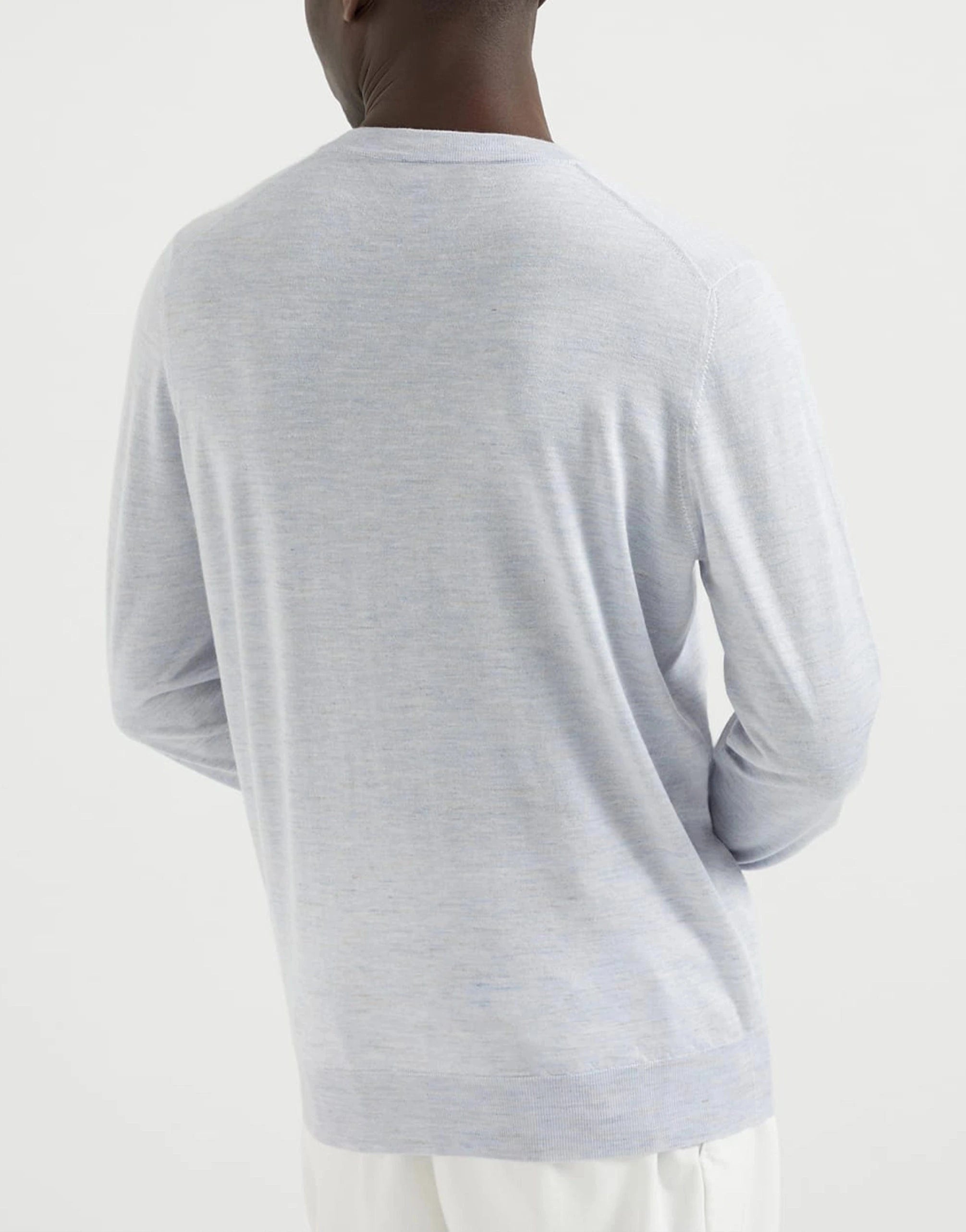 Brunello Cucinelli Blue Cashmere-Silk Blend Sweater