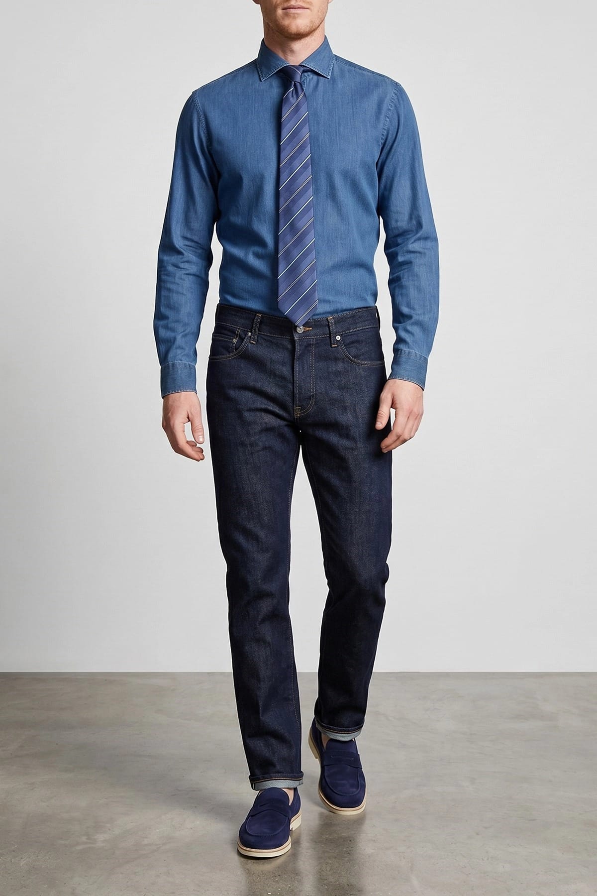 Brunello Cucinelli Blue Denim Shirt - alternate view