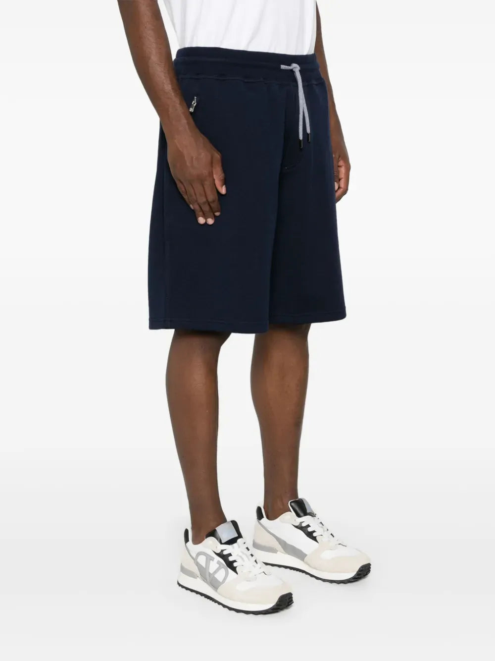 Brunello Cucinelli Blue Drawstring-Waist Track Shorts