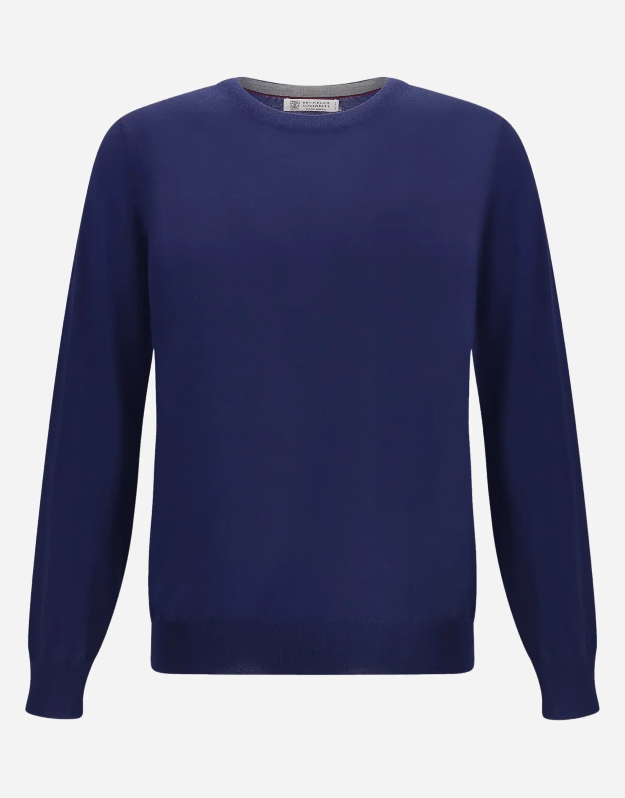 Brunello Cucinelli Blue Fleece Wool-Cashmere Blend Sweater