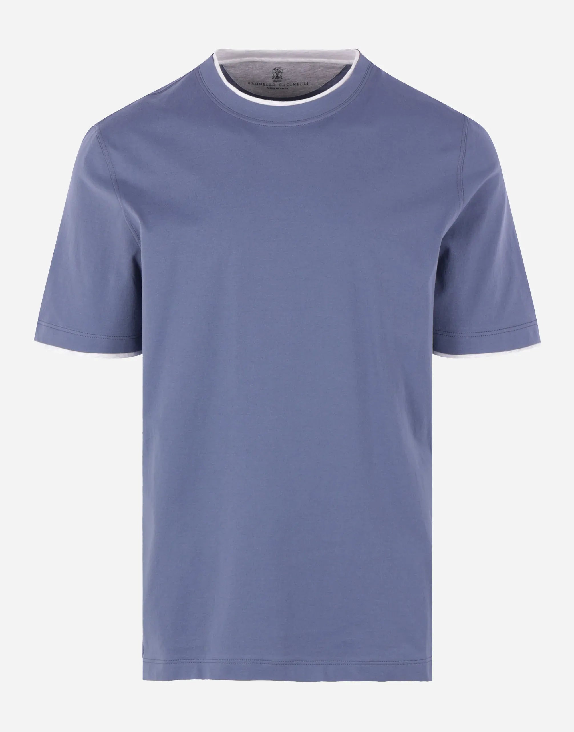 Brunello Cucinelli Blue Jersey Cotton Crew Neck T-Shirt