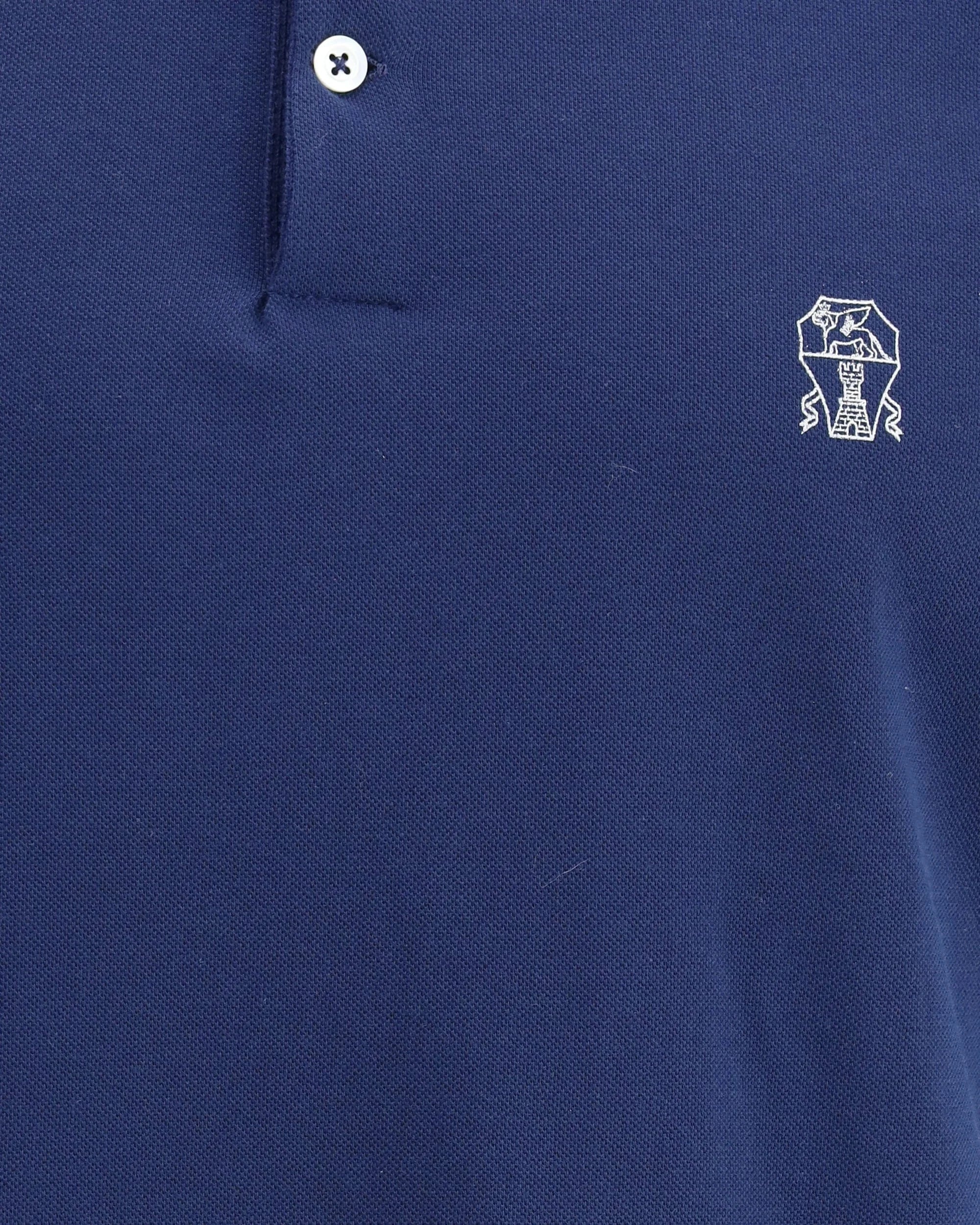 Brunello Cucinelli Blue Logo Cotton Polo Shirt