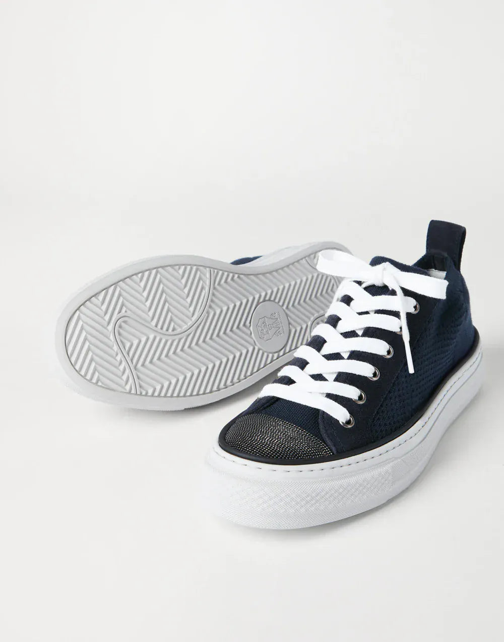 Brunello Cucinelli Blue Precious Toe Suede Sneakers