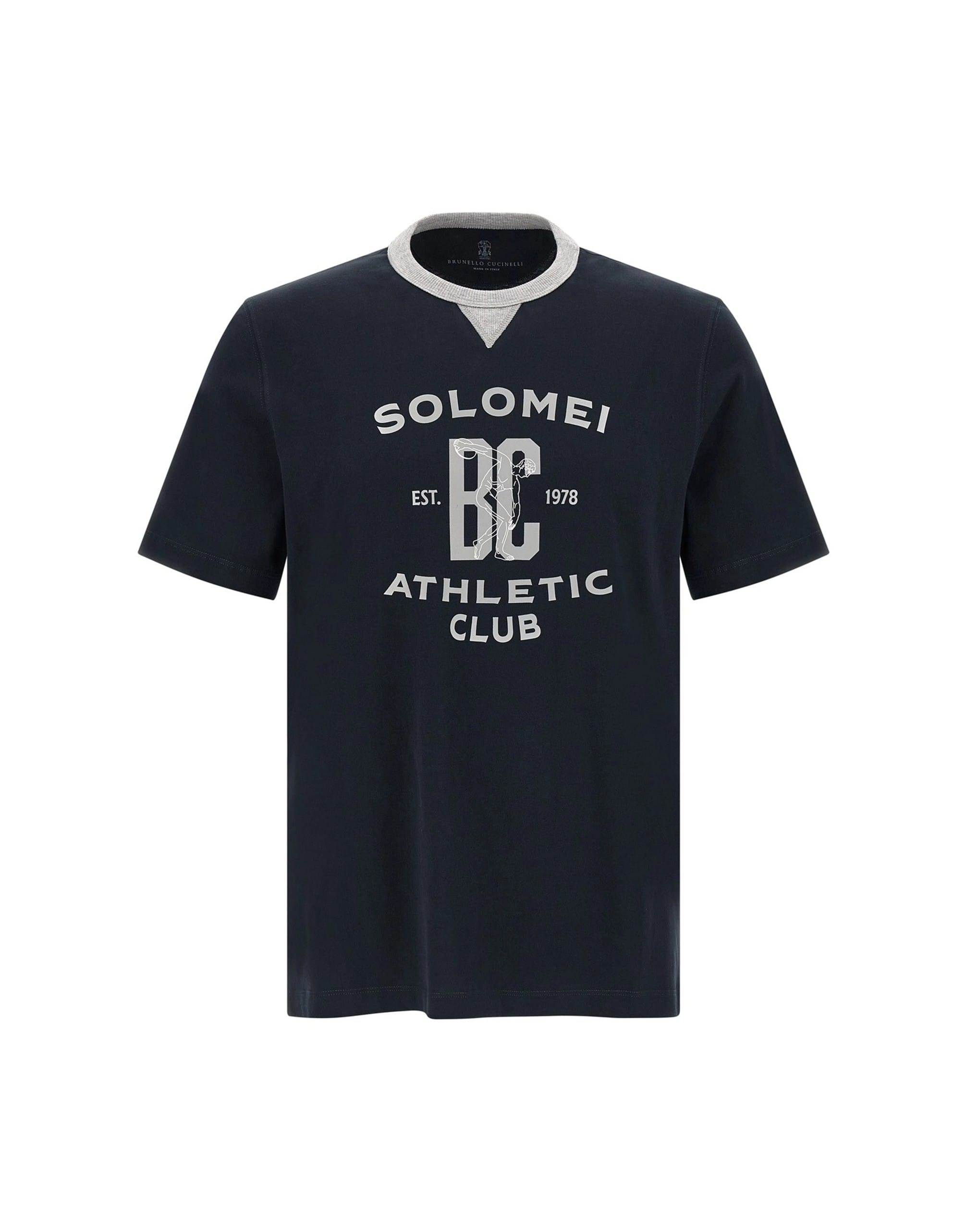 Brunello Cucinelli Brunello Cucinelli Blue Printed Cotton T-Shirt