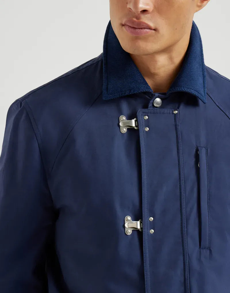 Brunello Cucinelli Blue Water-Resistant Techno Gabardine Jacket