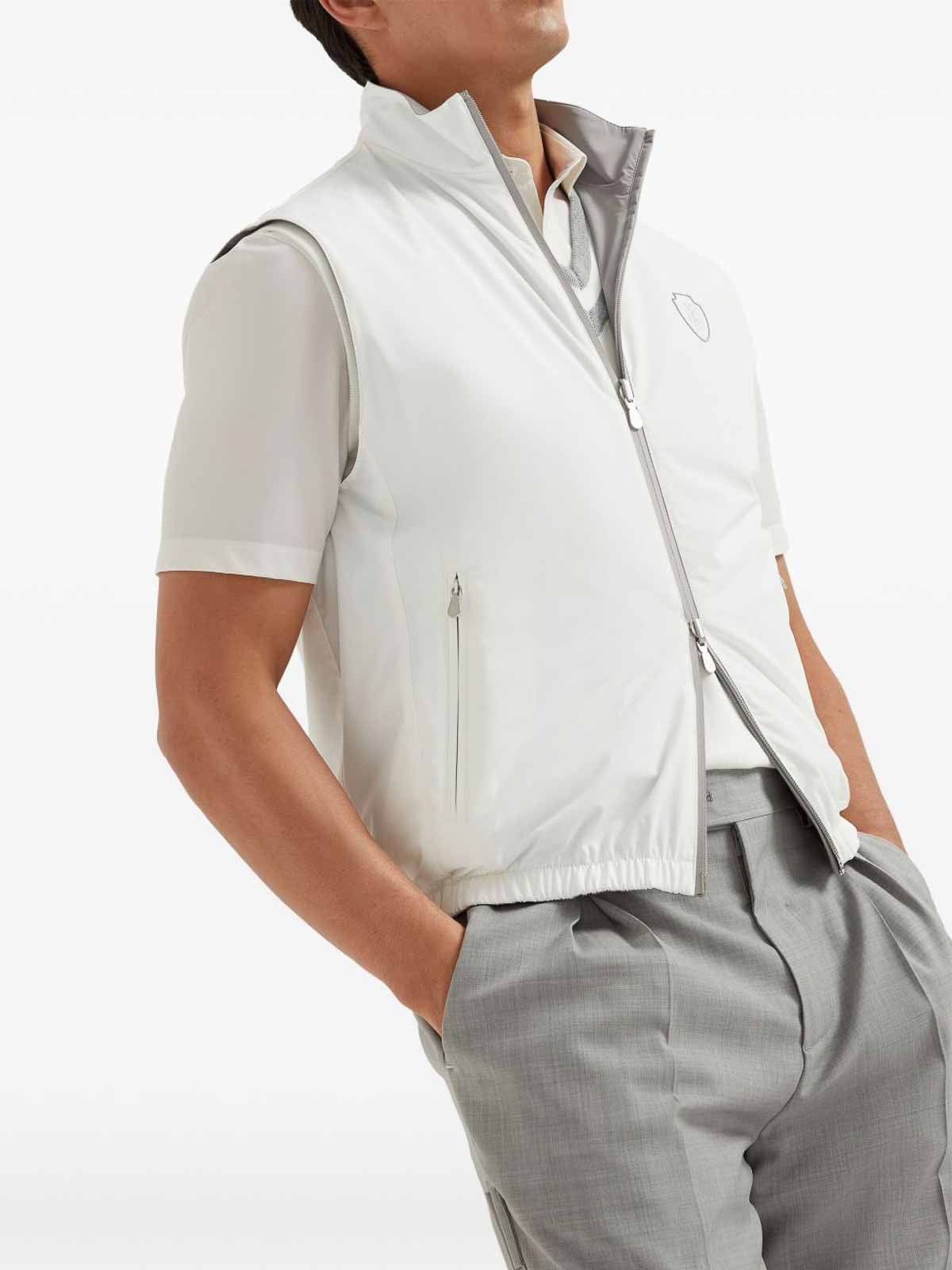 Brunello Cucinelli Bonded Nylon Down Logo Vest
