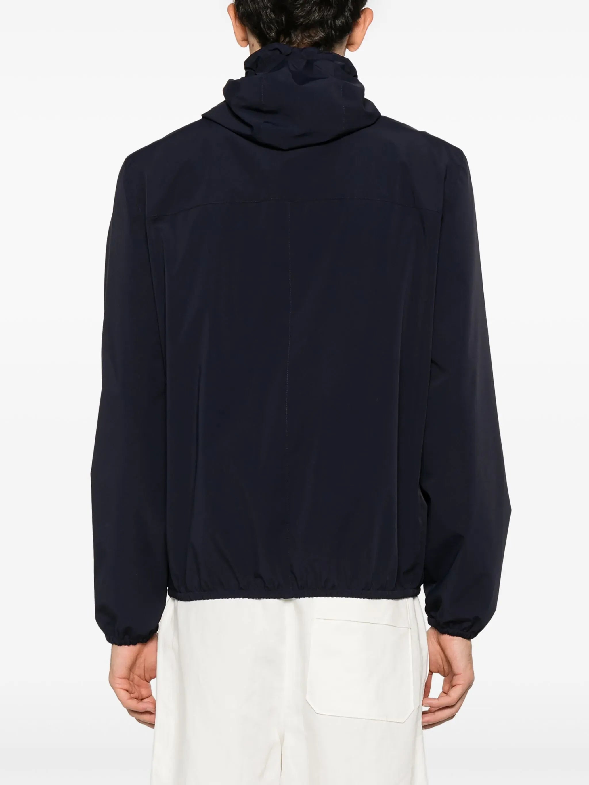 Brunello Cucinelli Bonded Nylon Hooded Logo Jacket