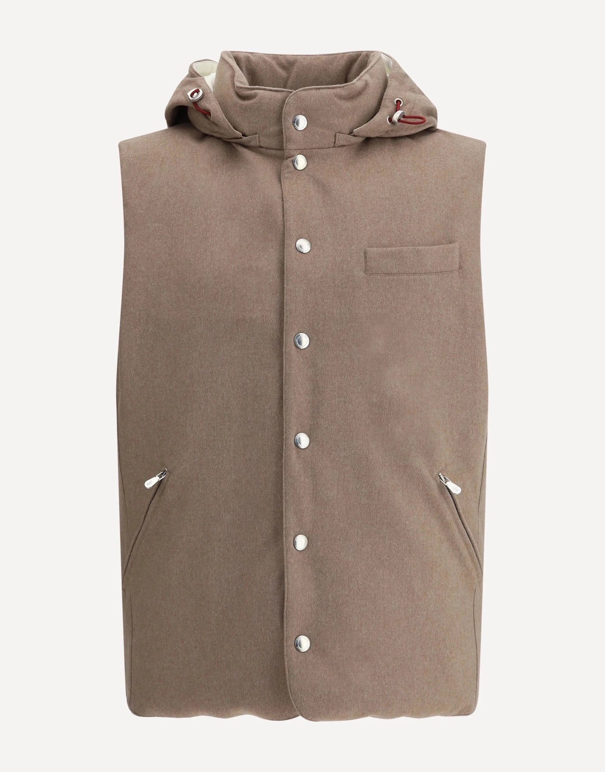 Brunello Cucinelli Bonded Wool Flannel Down Vest