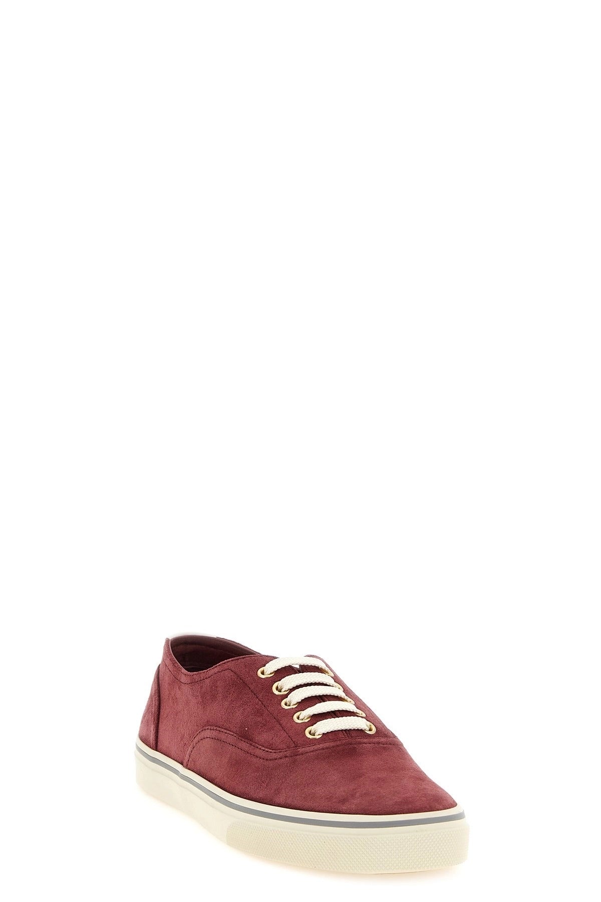 Brunello Cucinelli Bordeaux Suede-Effect Sneakers - alternate view