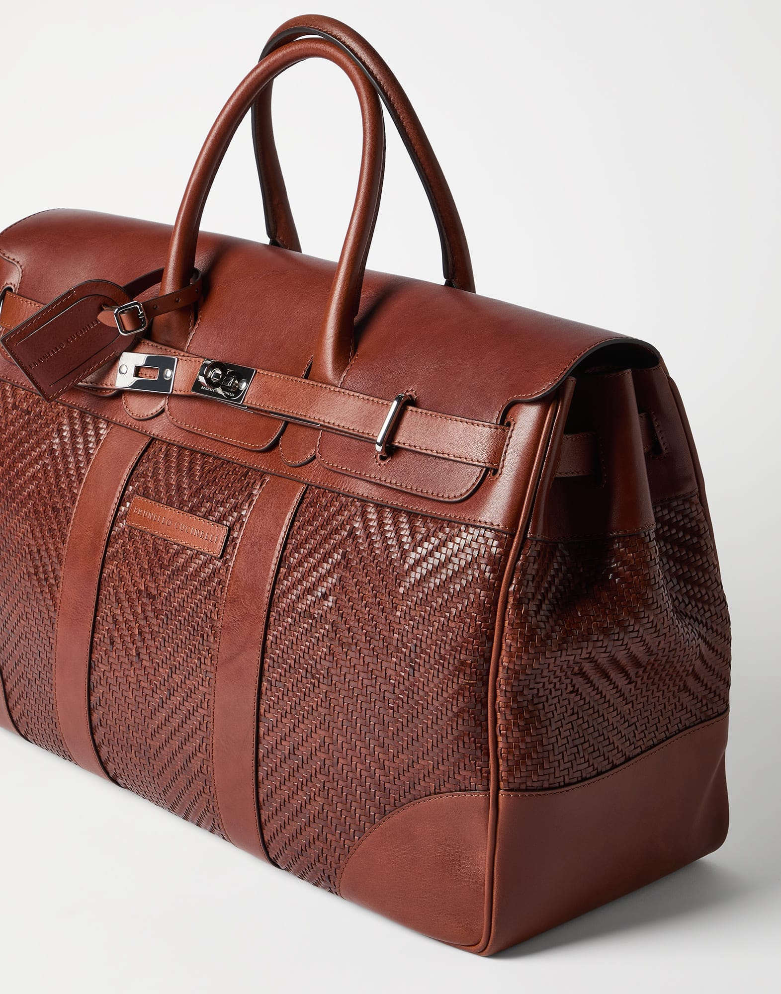 Brunello Cucinelli Braided Leather Duffel Bag