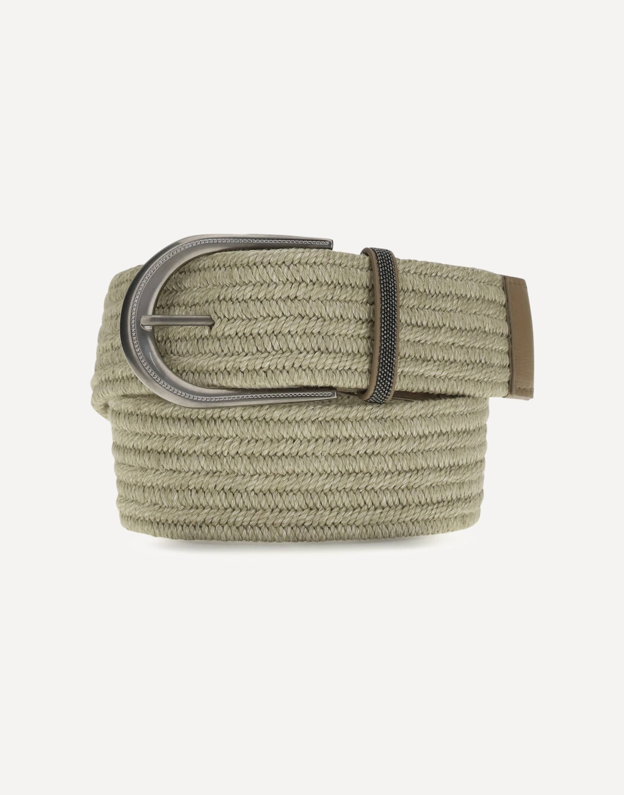 Brunello Cucinelli Braided Linen Belt With Shiny Loop
