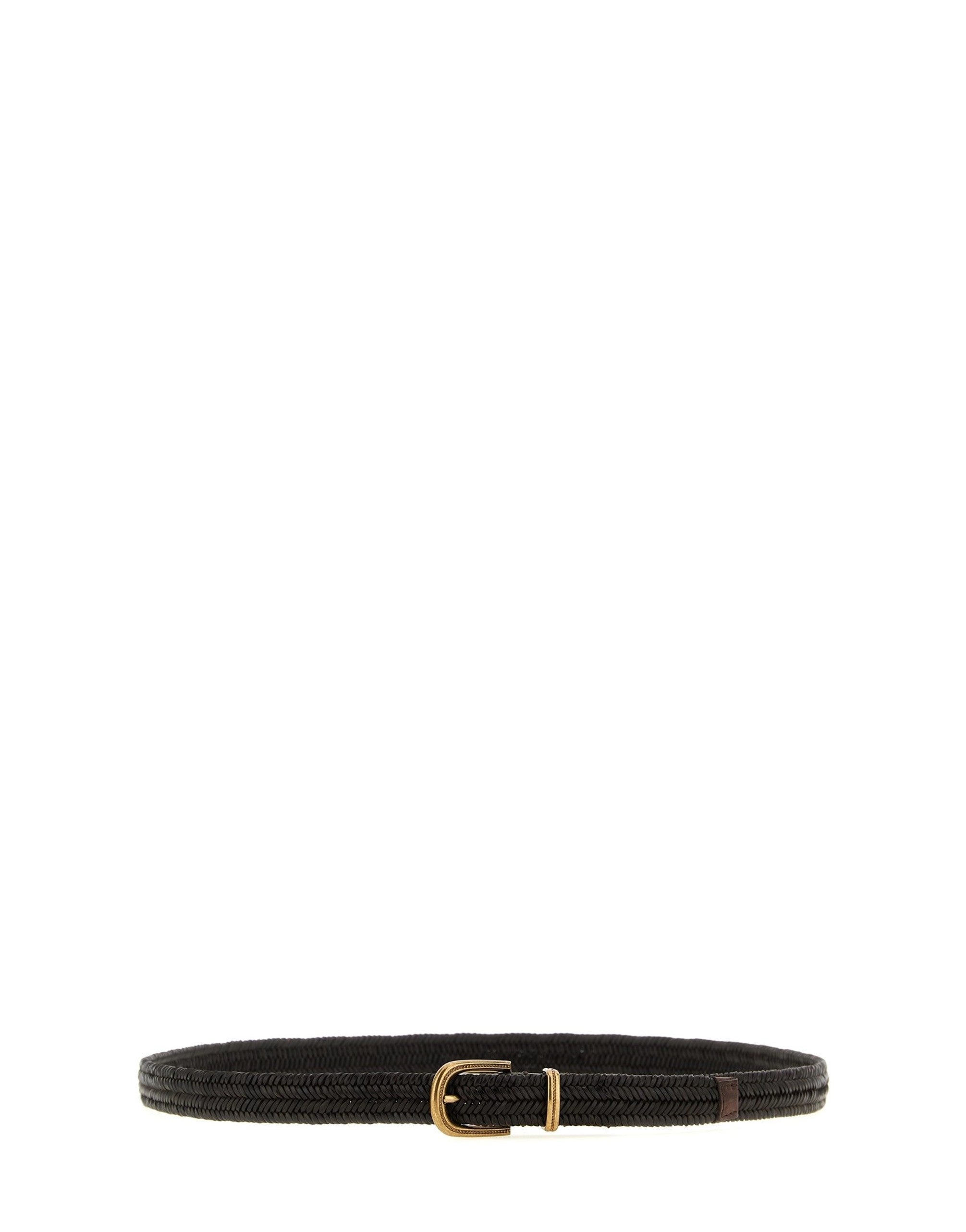 Brunello Cucinelli Braided Stretch Leather Belt