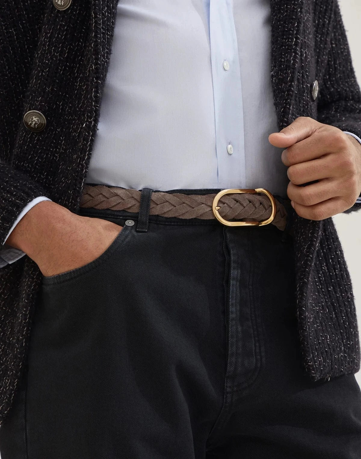 Brunello Cucinelli Braided Suede Belt