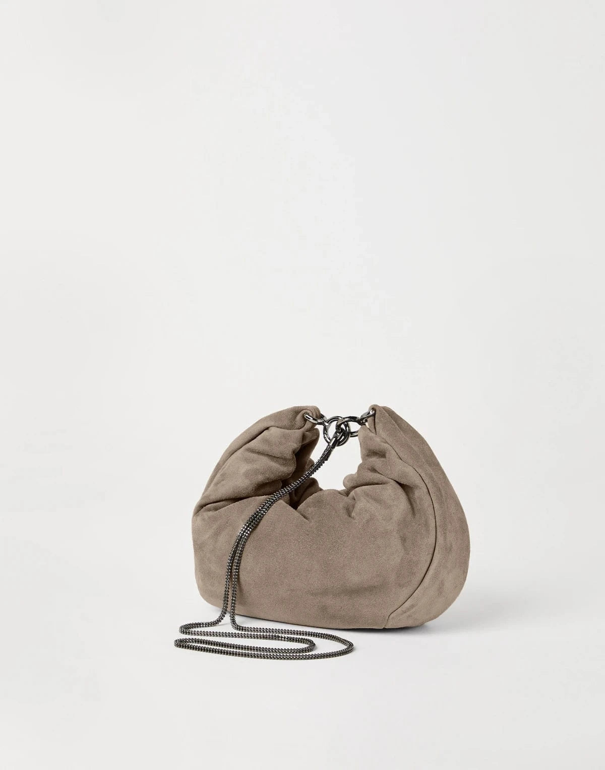 Brunello Cucinelli Brioche Debossed-Logo Hobo Bag