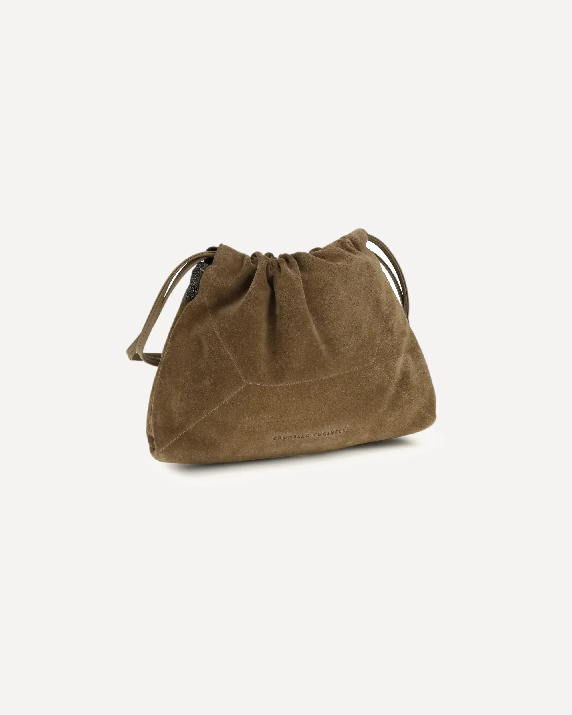 Brunello Cucinelli Brown BC Duo Monili Suede Bucket Bag