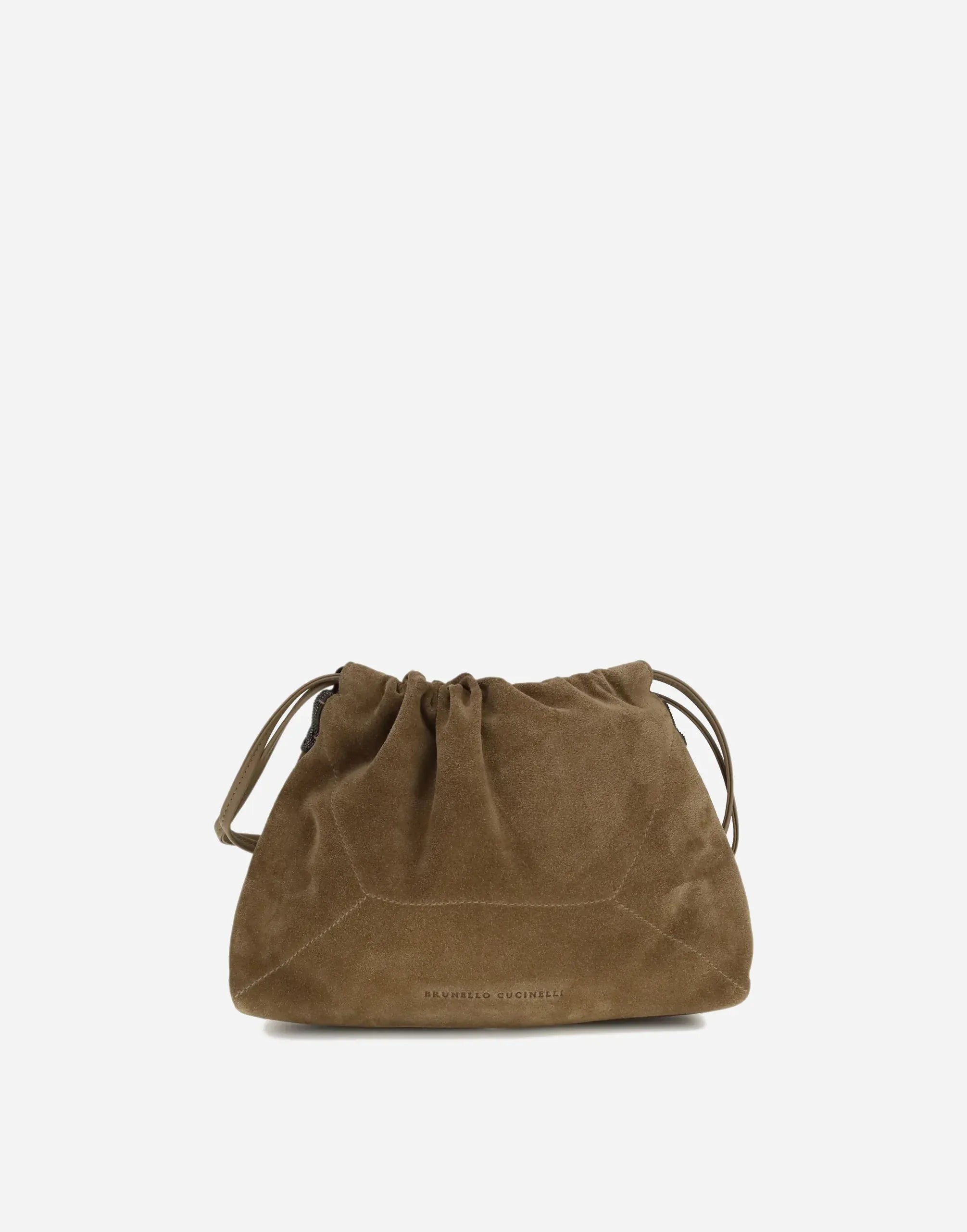 Brunello Cucinelli Brown BC Duo Monili Suede Bucket Bag