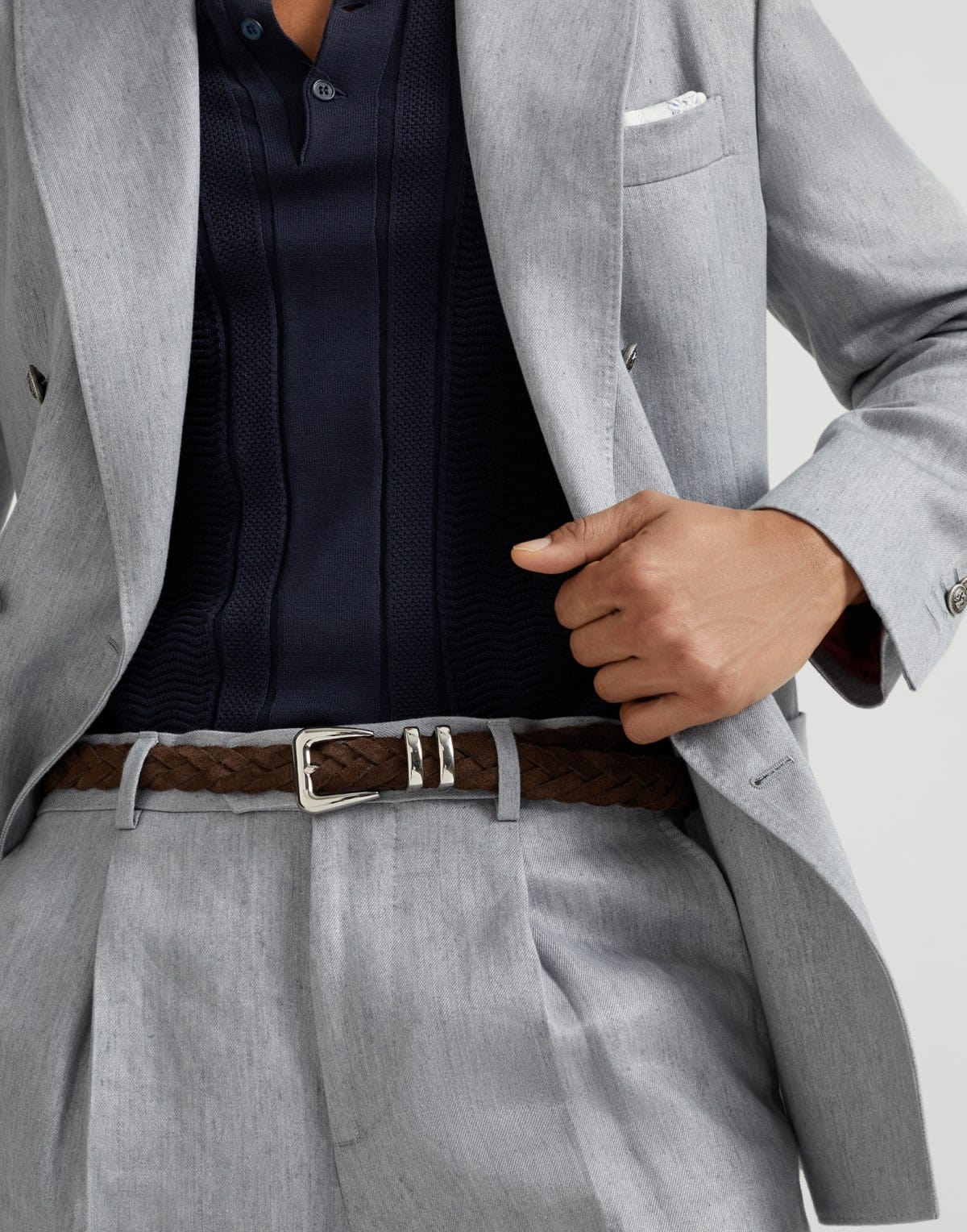 Brunello Cucinelli Brown Braided Leather Belt